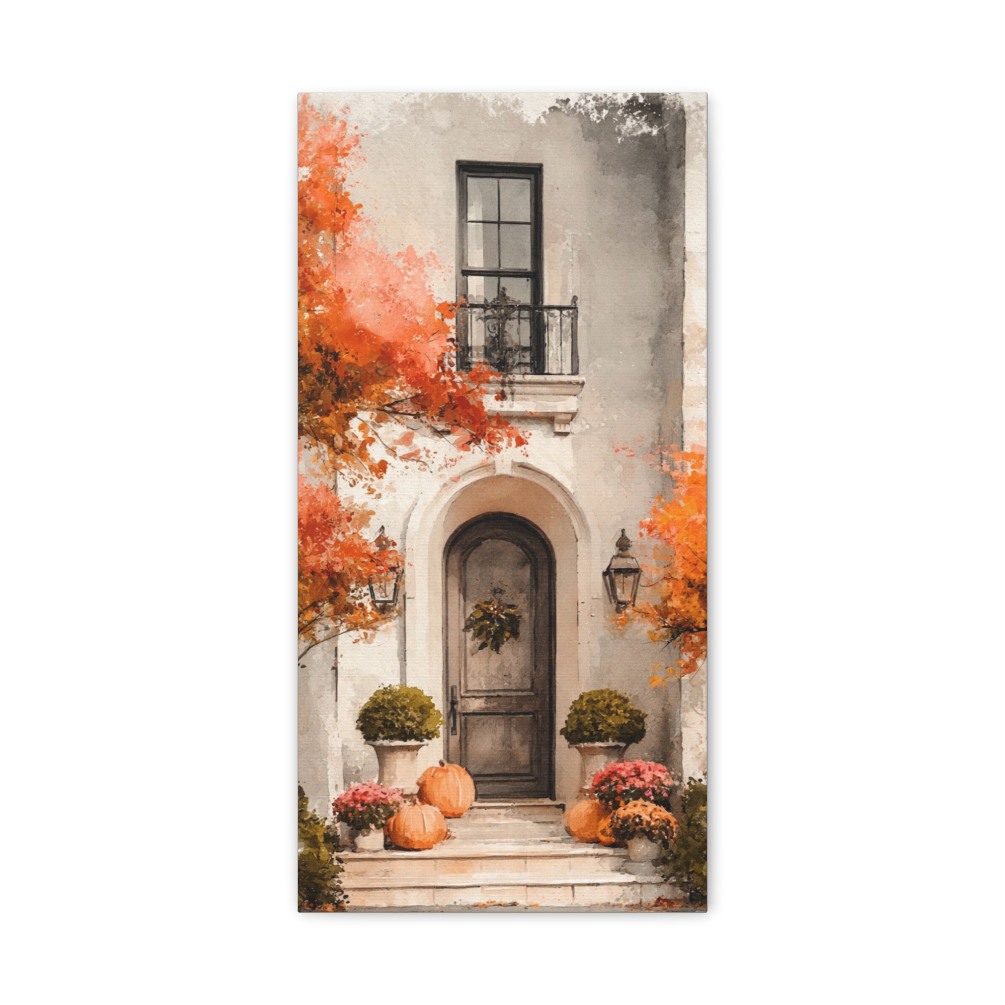 Autumn Doorway Canvas Wall Art — Stretched Matte Fall Entryway Print - Image 2