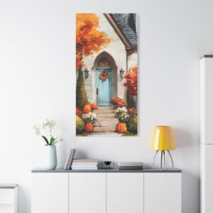 Autumn Cottage Door Canvas Print
