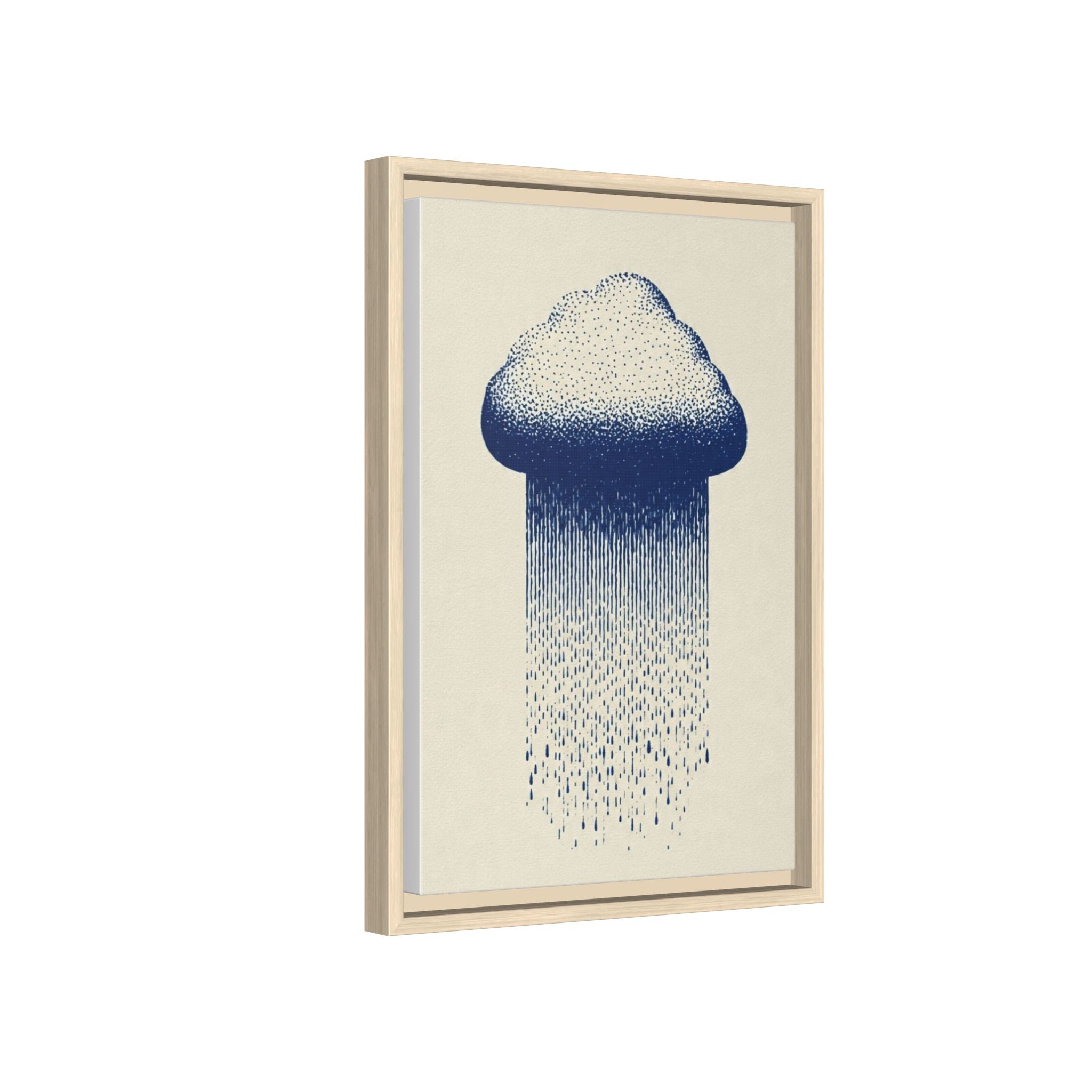 Framed Canvas Wall Art — Blue Rain Cloud Minimalist Print - Image 118