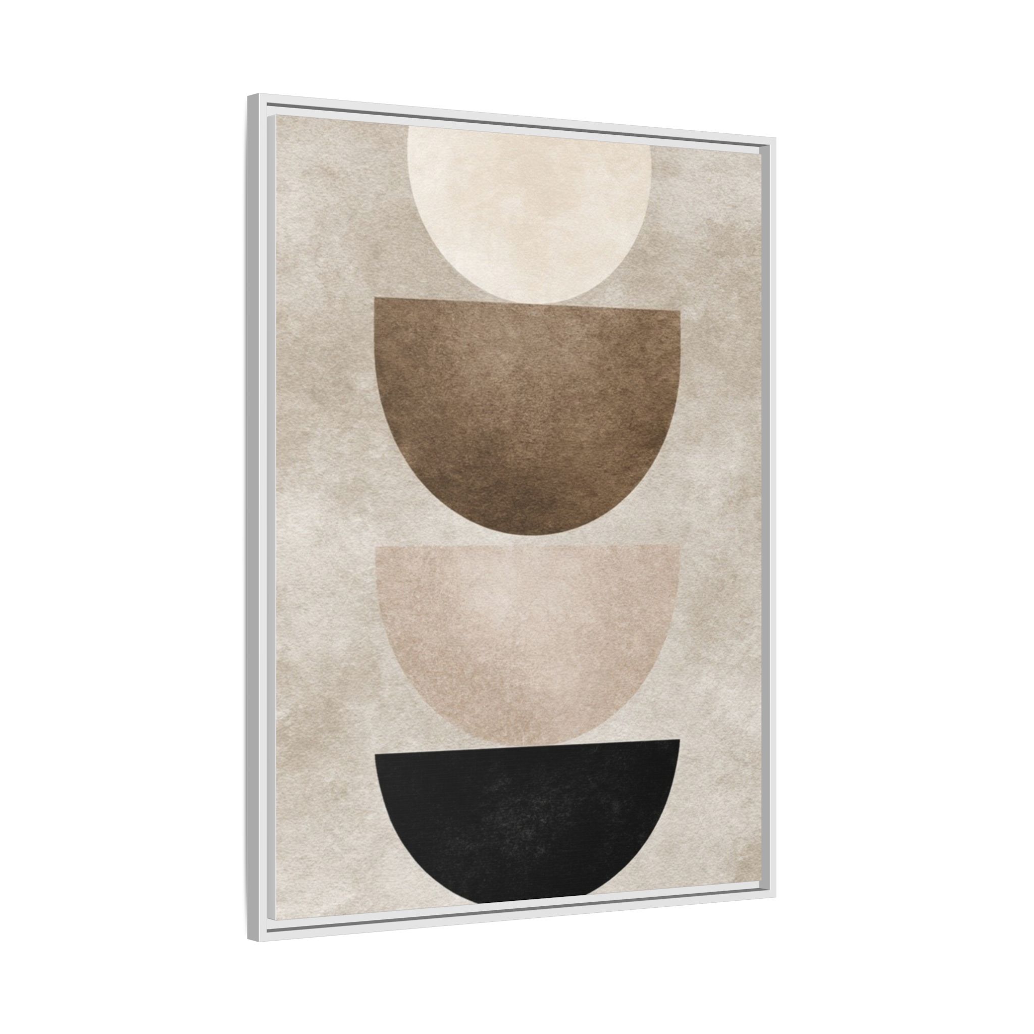 Abstract Neutral Geometric Canvas Print — Stacked Circles Framed Wall Art - Image 70