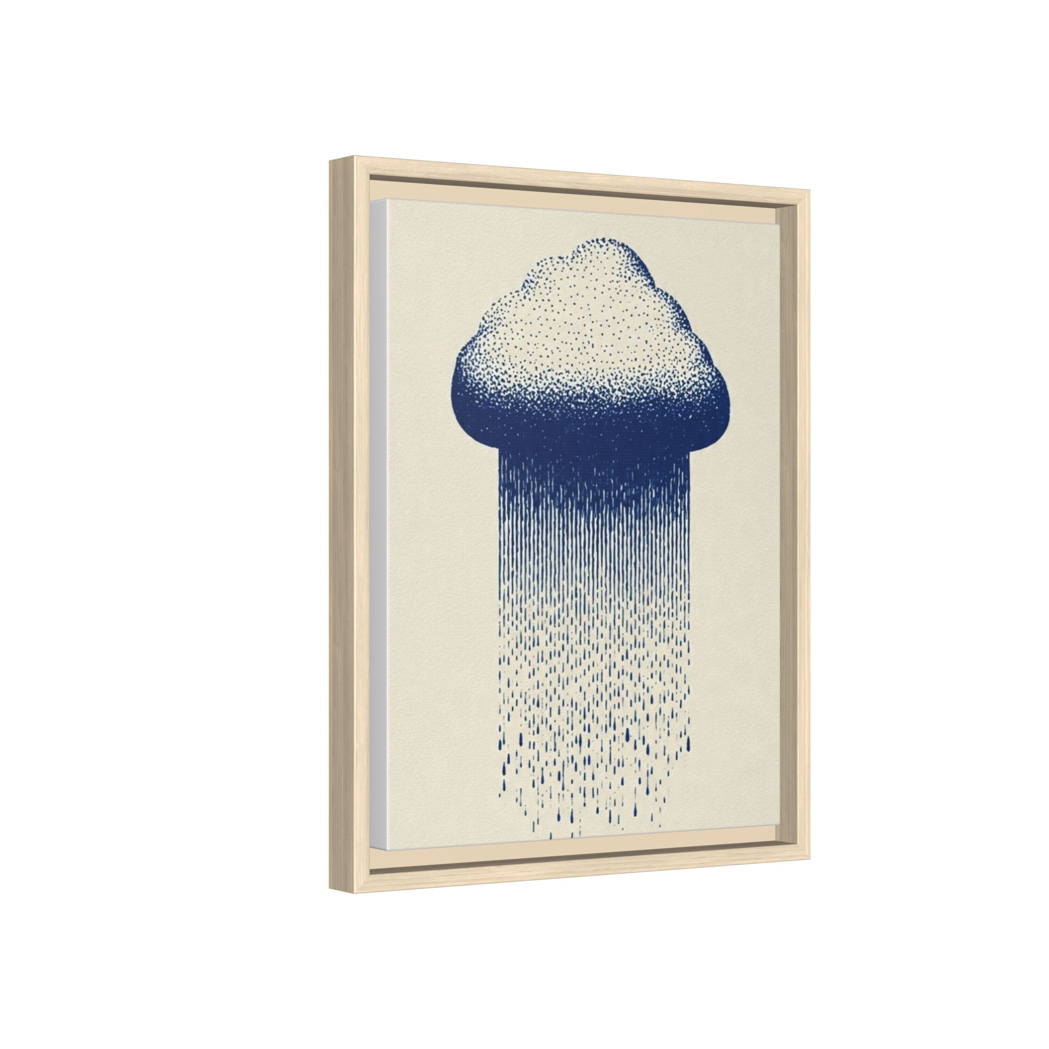 Framed Canvas Wall Art — Blue Rain Cloud Minimalist Print - Image 78