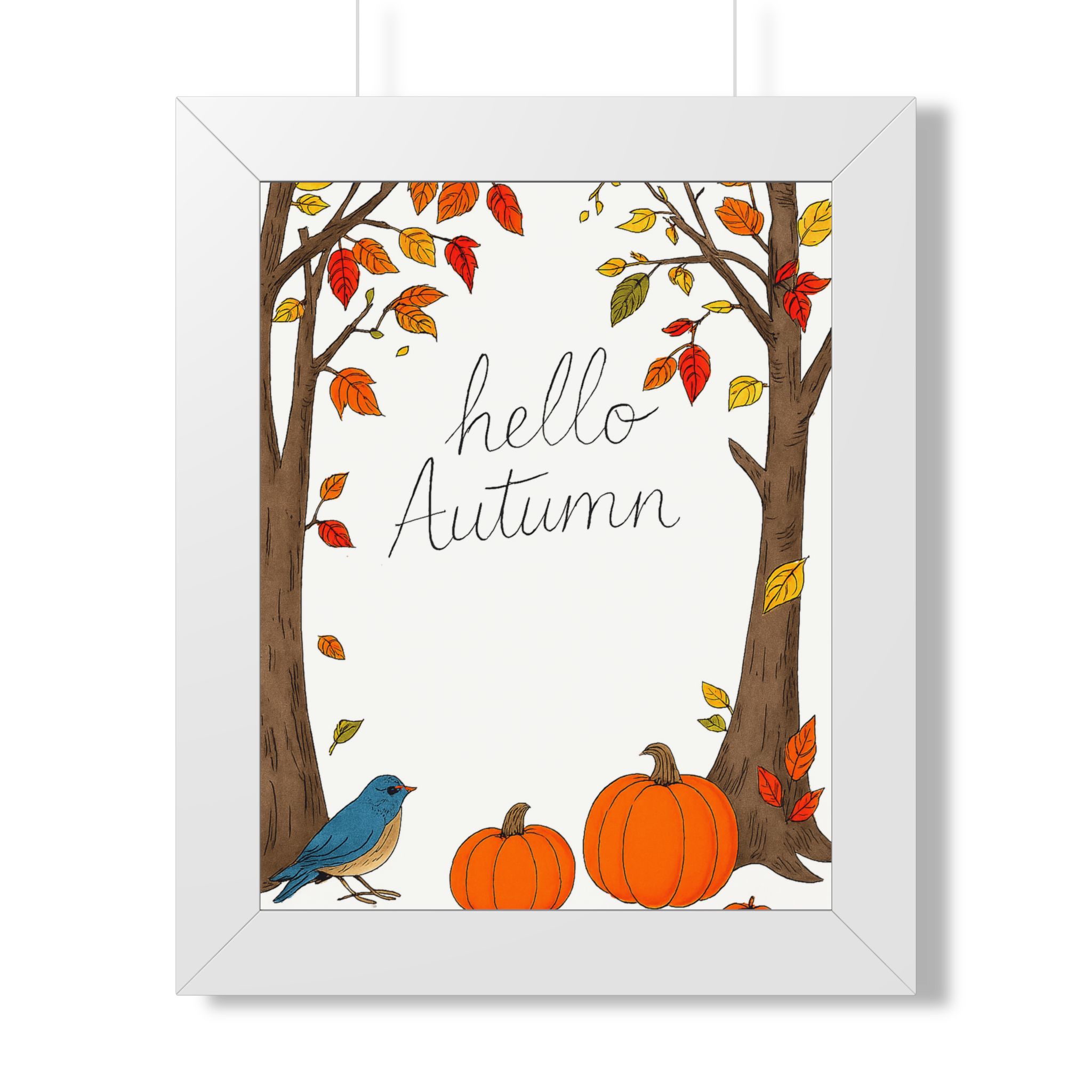 Hello Autumn Framed Poster — Fall Pumpkin & Tree Wall Art - Image 10