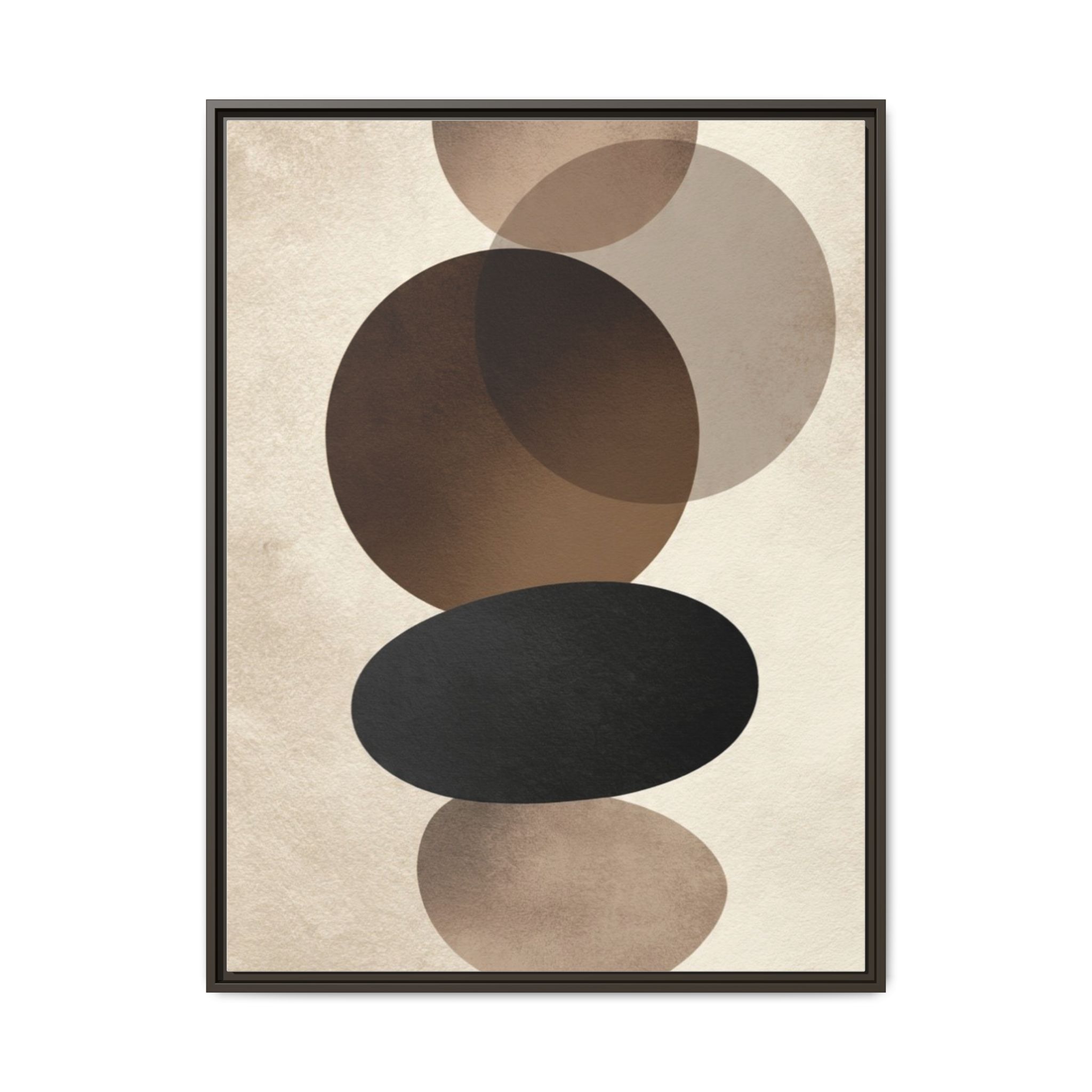 Framed Abstract Circles Matte Canvas Print — Neutral Mid-Century Wall Art - Image 25