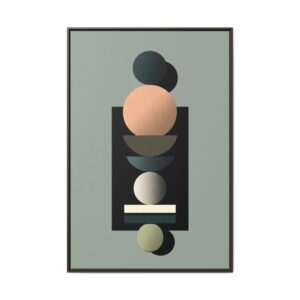 Framed Abstract Geometric Canvas Wall Art — Modern Minimalist Shapes