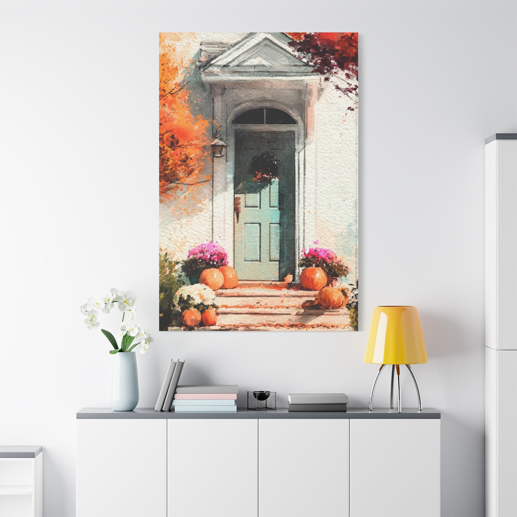 Autumn Front Door Canvas — Fall Pumpkin Porch Wall Art - Image 2