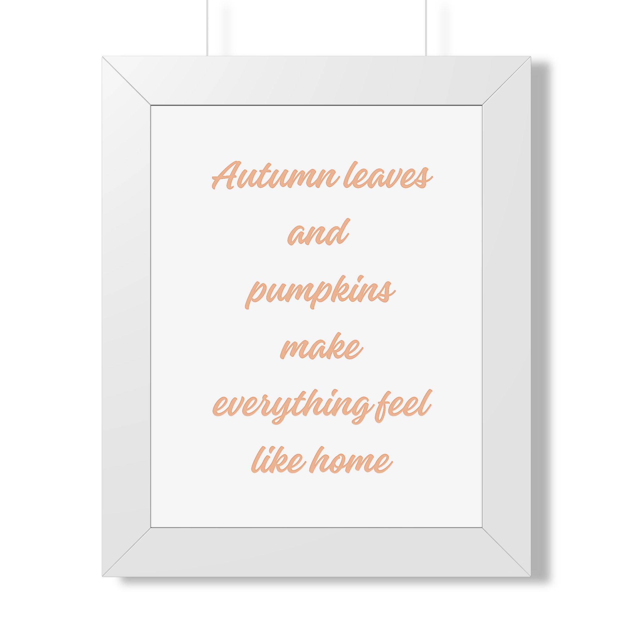 Autumn Leaves and Pumpkins Framed Poster — Cozy Fall Wall Art