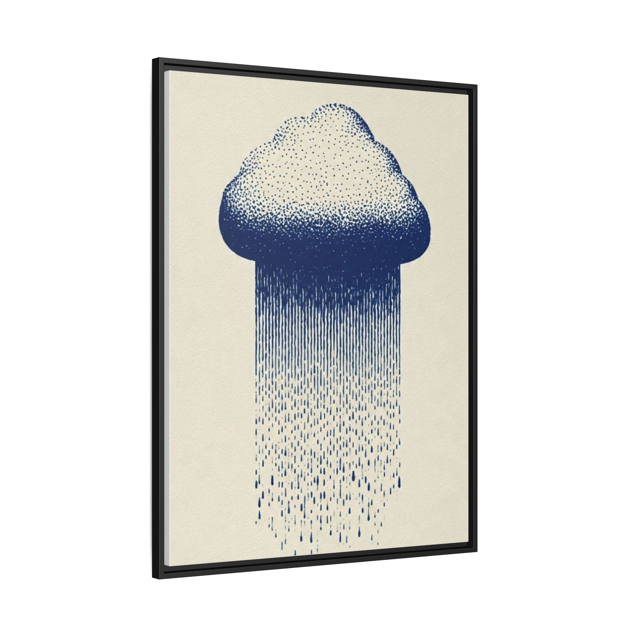 Framed Canvas Wall Art — Blue Rain Cloud Minimalist Print - Image 30
