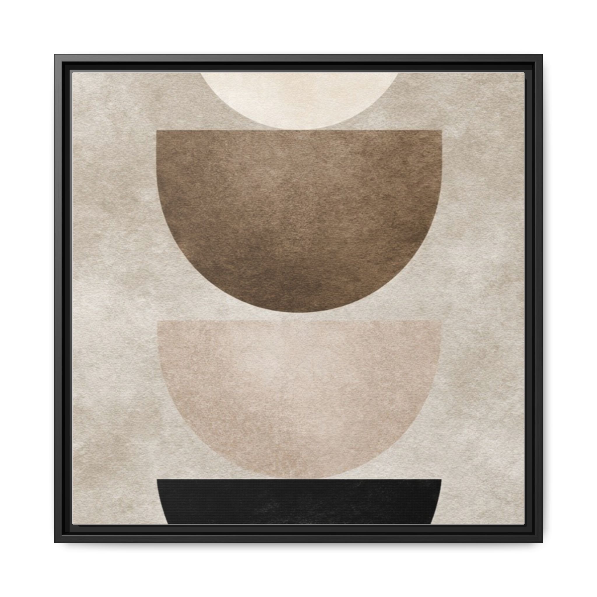 Abstract Neutral Geometric Canvas Print — Stacked Circles Framed Wall Art - Image 21