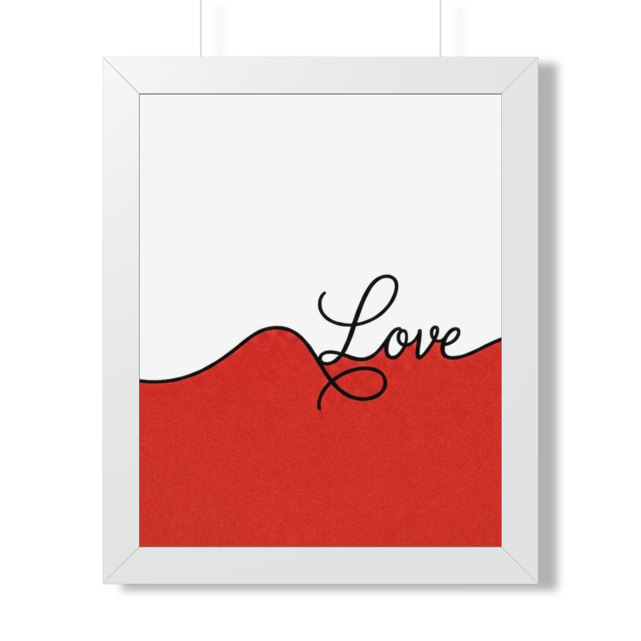 Love Framed Poster — Minimal Red Wave Wall Art - Image 3