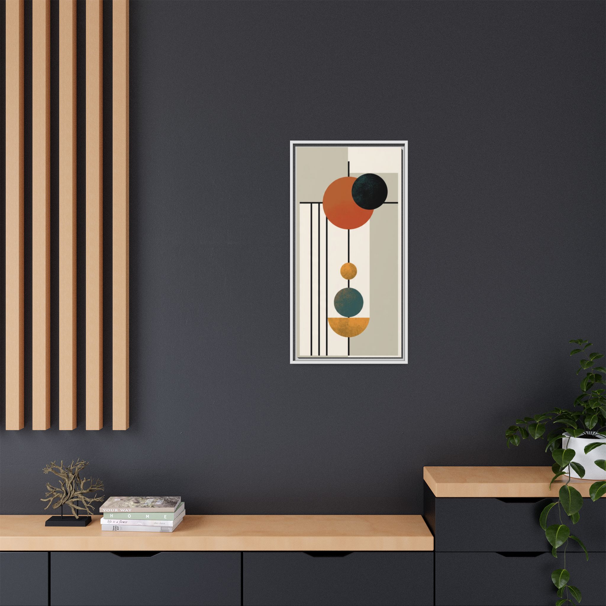 Abstract Geometric Wall Art Print — Matte Framed Canvas - Image 200