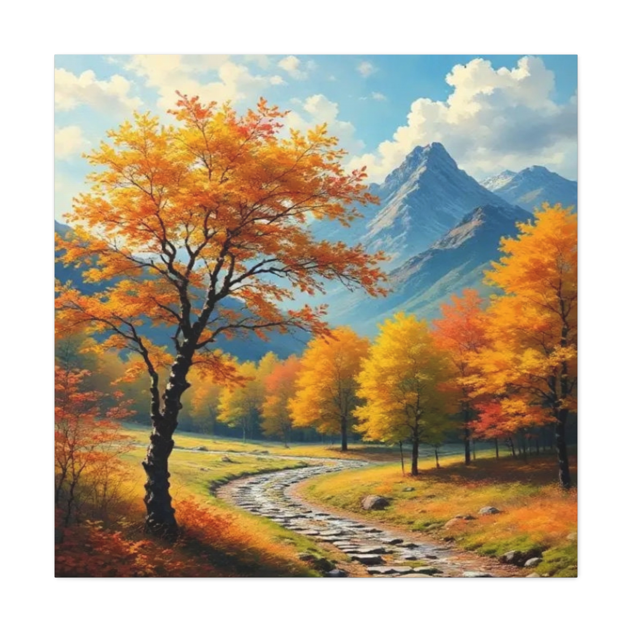 Autumn Mountain Path Canvas Print — Fall Landscape Wall Art - Image 3