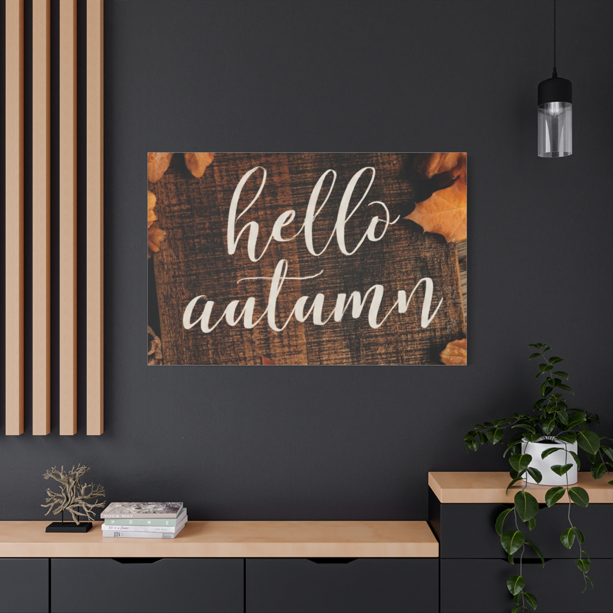 Hello Autumn Canvas Wall Art – Rustic Fall Leaf Home Decor - Image 9