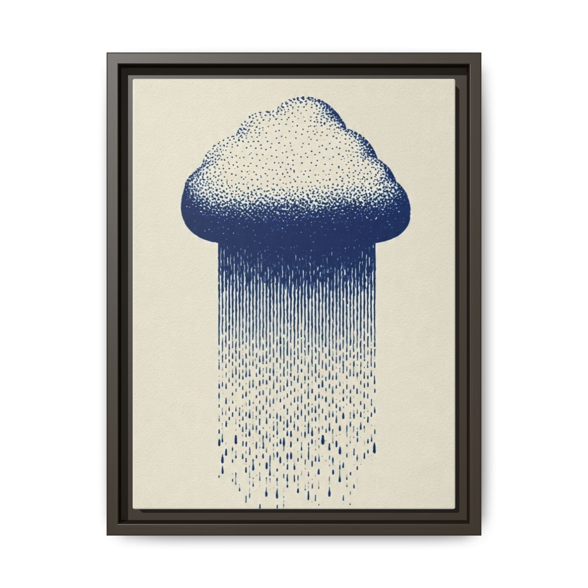Framed Canvas Wall Art — Blue Rain Cloud Minimalist Print - Image 73