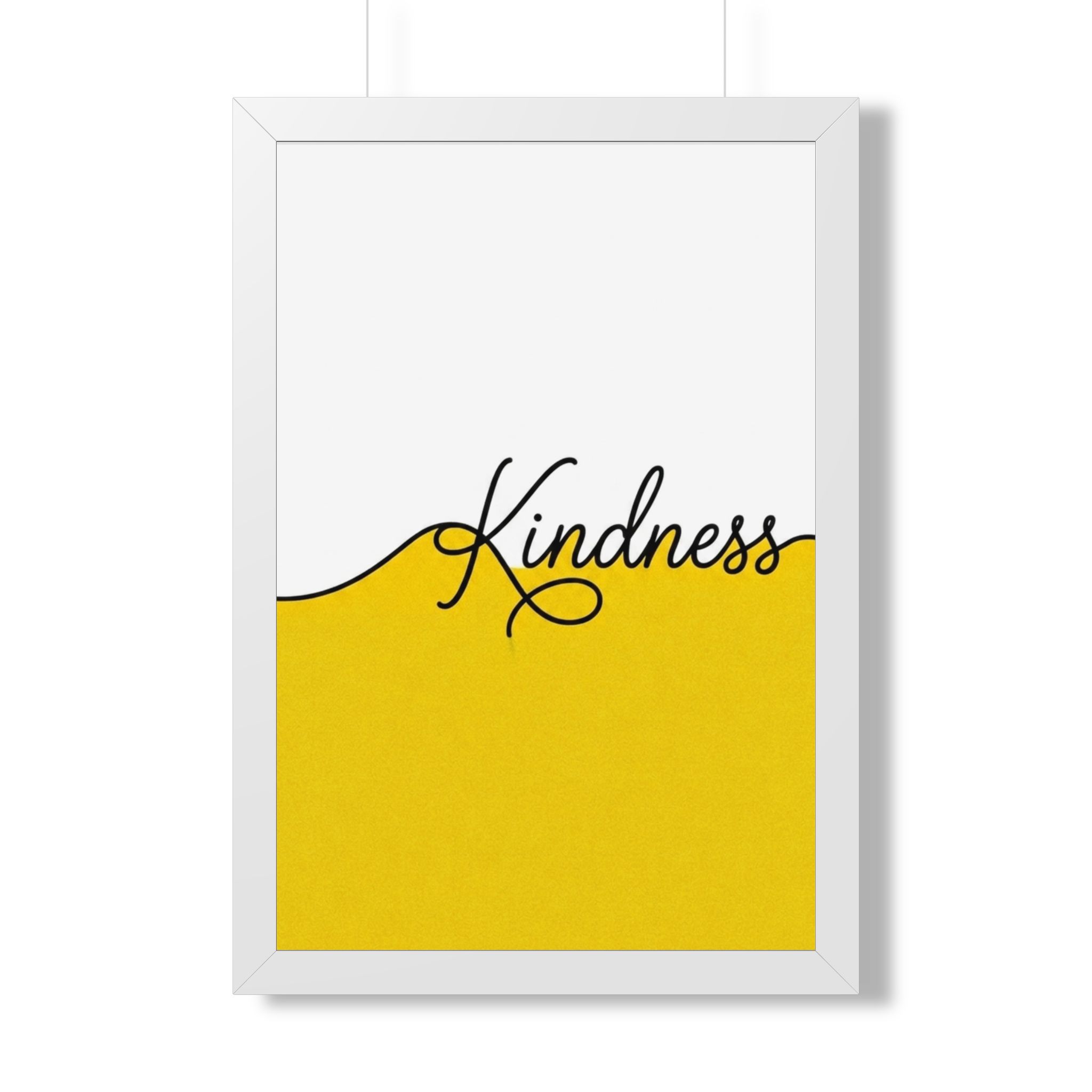 Kindness Framed Poster — Minimal Yellow Wall Art - Image 3