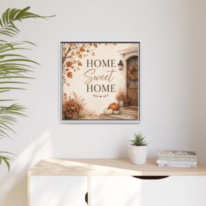 Home Sweet Home Fall Canvas Wall Art — Framed Matte Autumn Decor