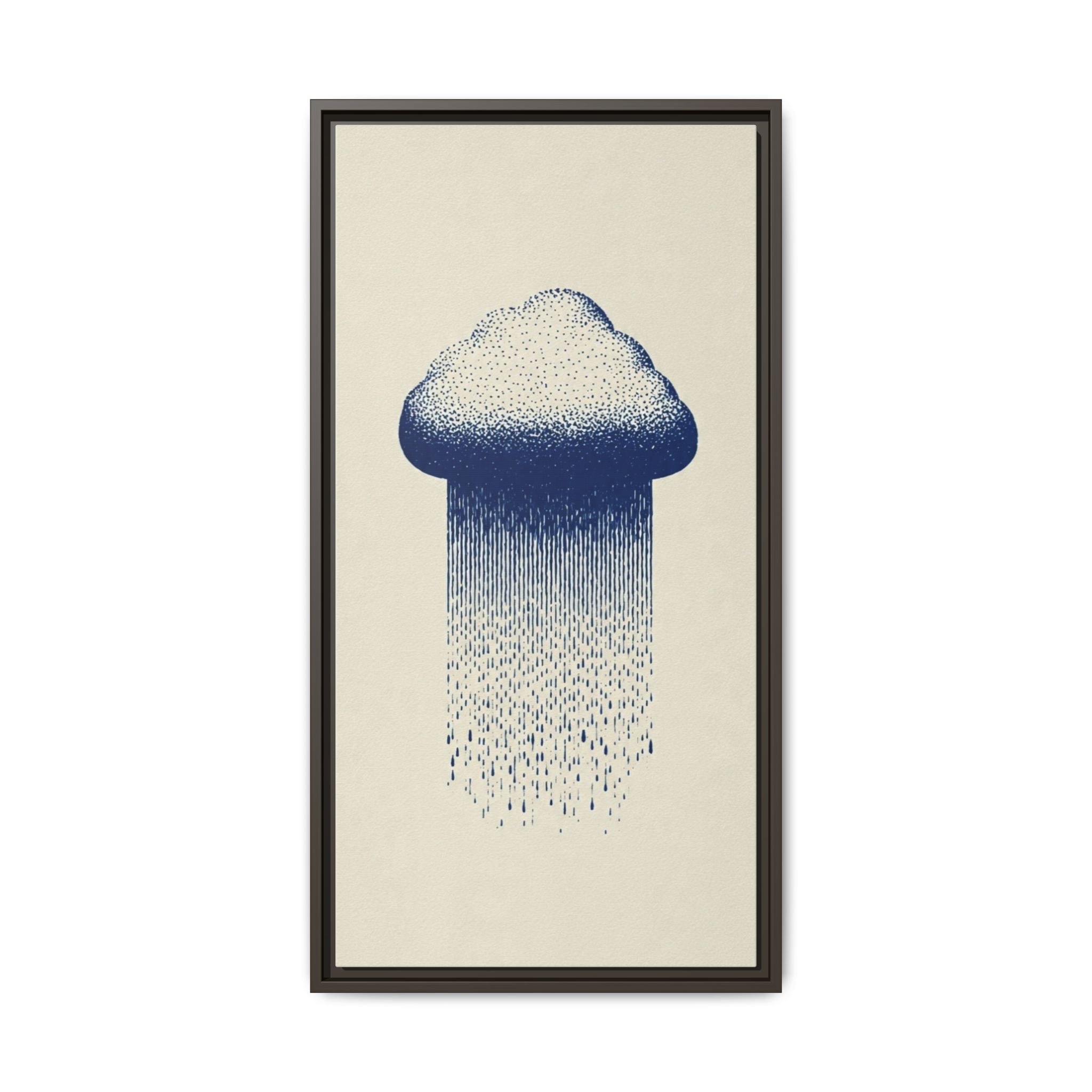 Framed Canvas Wall Art — Blue Rain Cloud Minimalist Print - Image 221