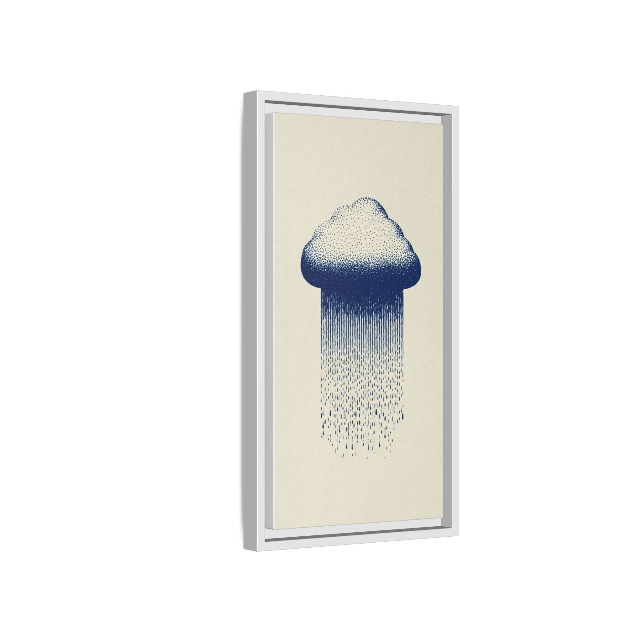 Framed Canvas Wall Art — Blue Rain Cloud Minimalist Print - Image 82