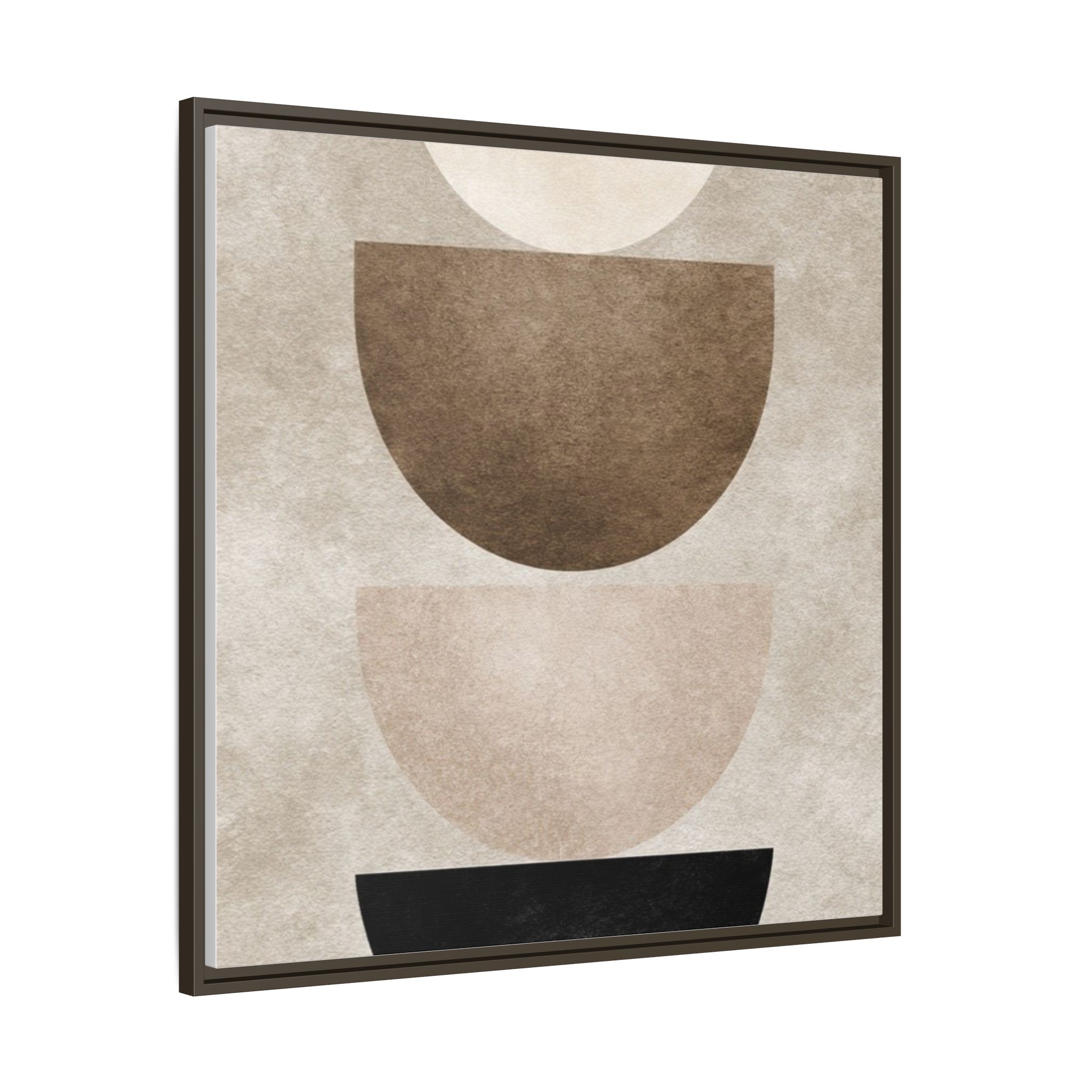 Abstract Neutral Geometric Canvas Print — Stacked Circles Framed Wall Art - Image 50