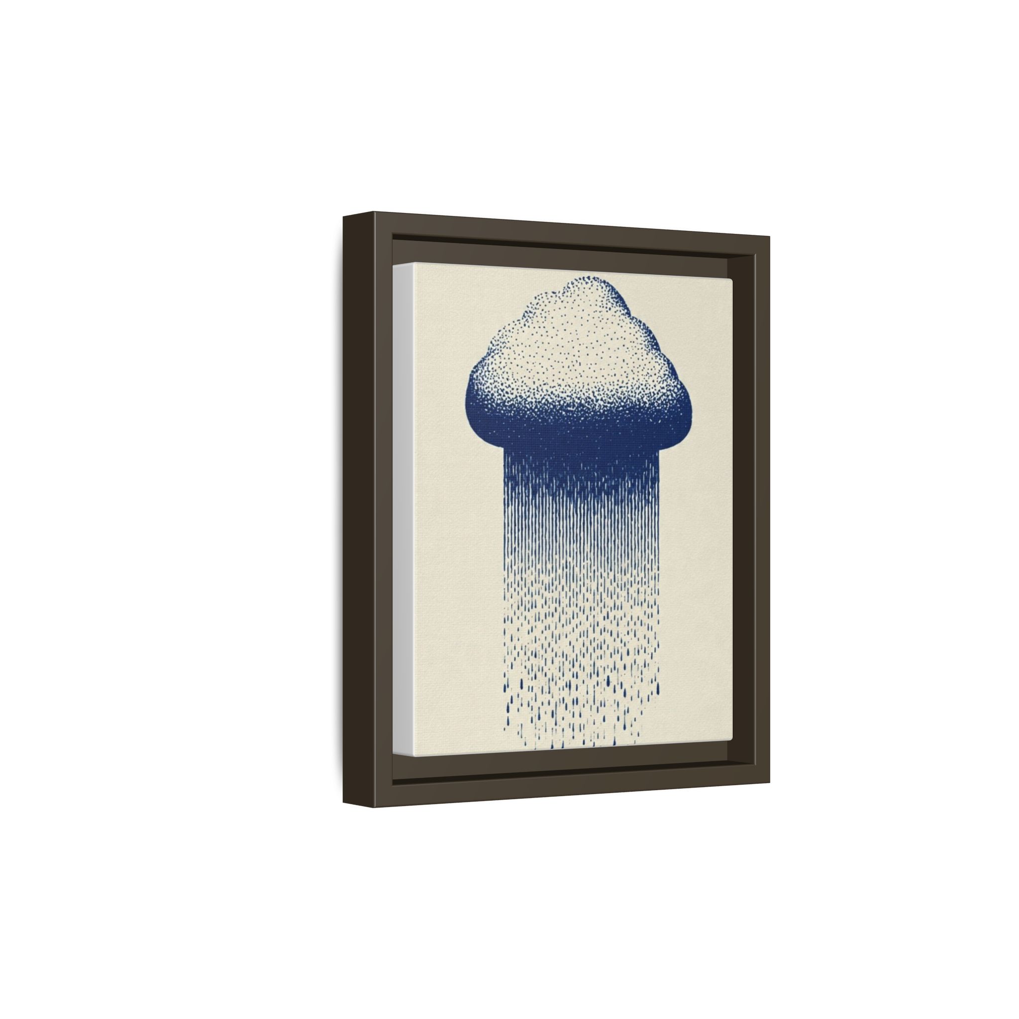 Framed Canvas Wall Art — Blue Rain Cloud Minimalist Print - Image 158