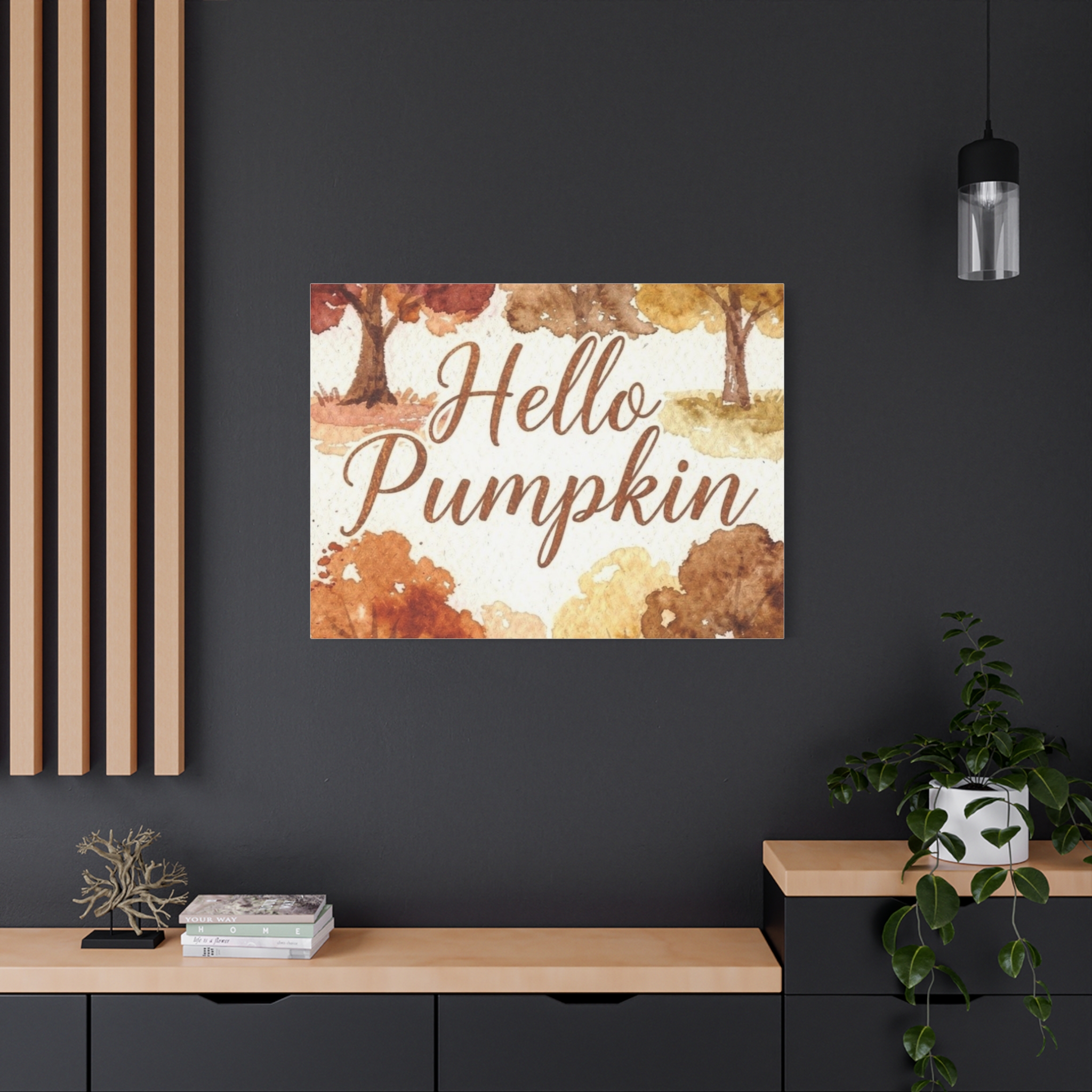 Hello Pumpkin Fall Canvas Wall Art – Autumn Watercolor Home Decor - Image 12