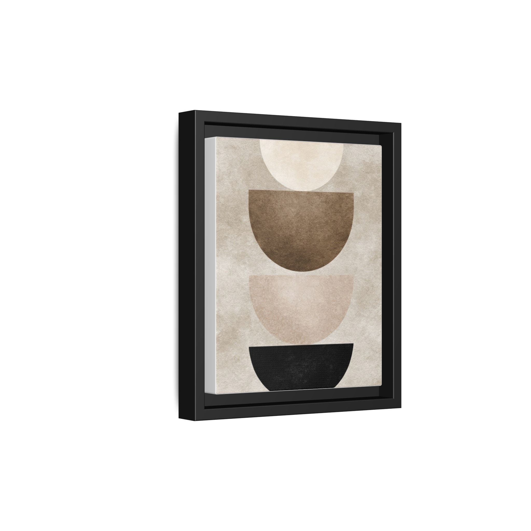Abstract Neutral Geometric Canvas Print — Stacked Circles Framed Wall Art - Image 198