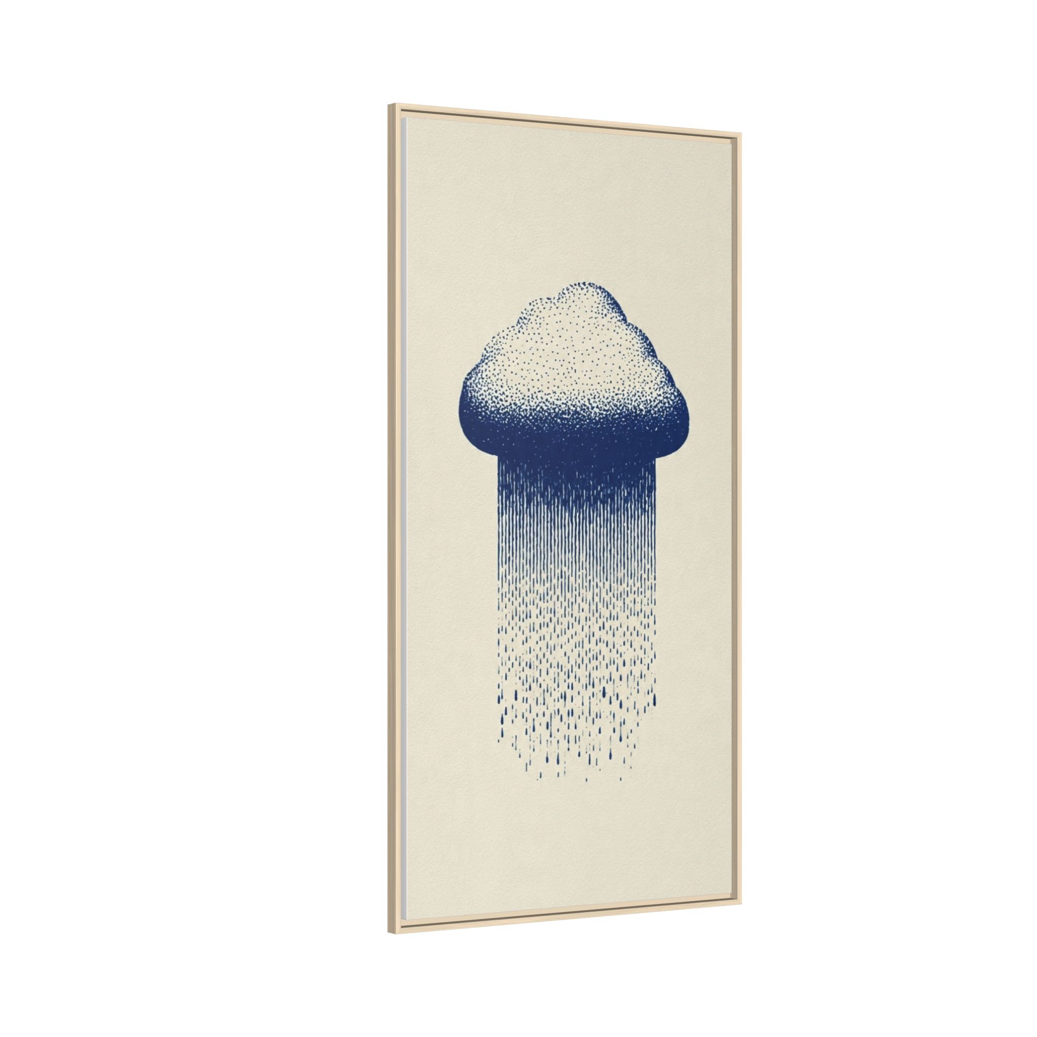 Framed Canvas Wall Art — Blue Rain Cloud Minimalist Print - Image 46