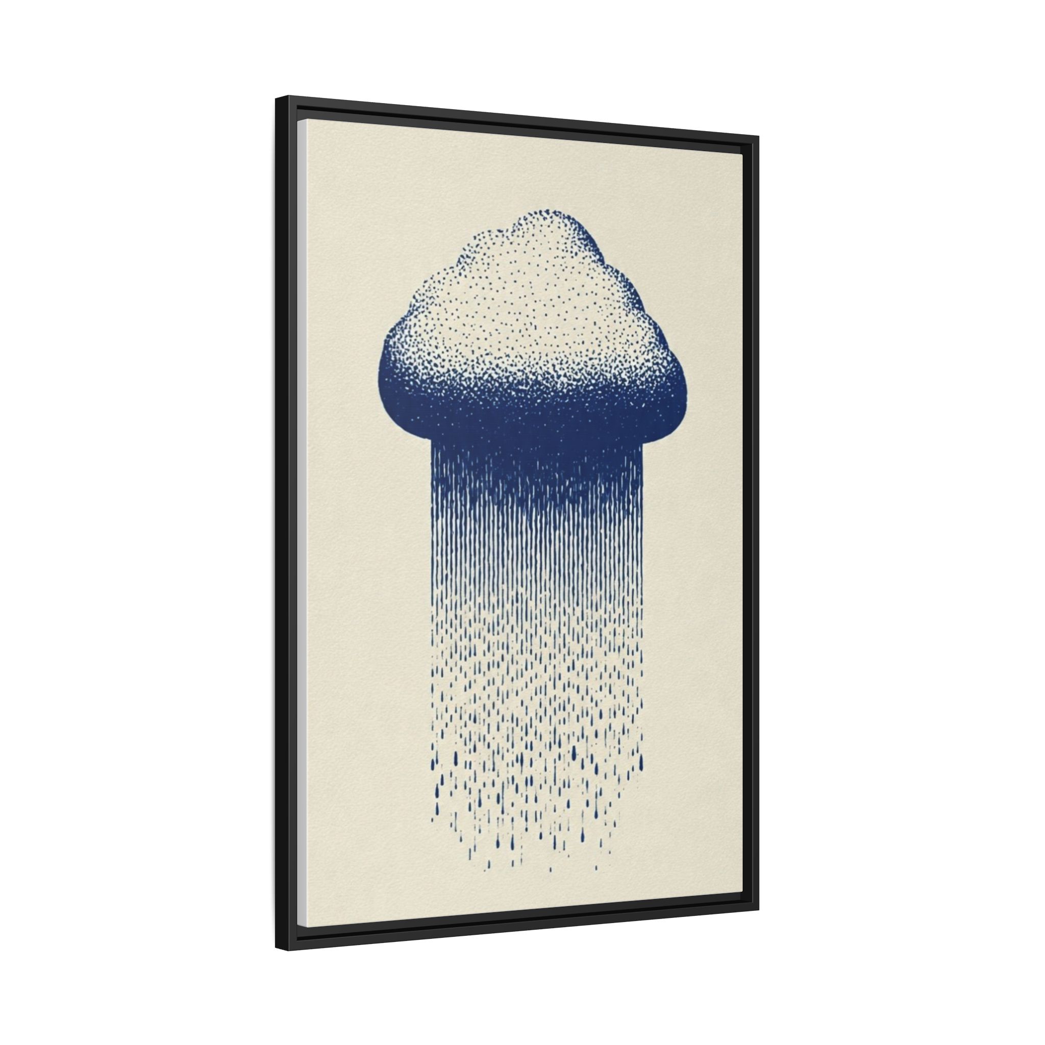 Framed Canvas Wall Art — Blue Rain Cloud Minimalist Print - Image 242
