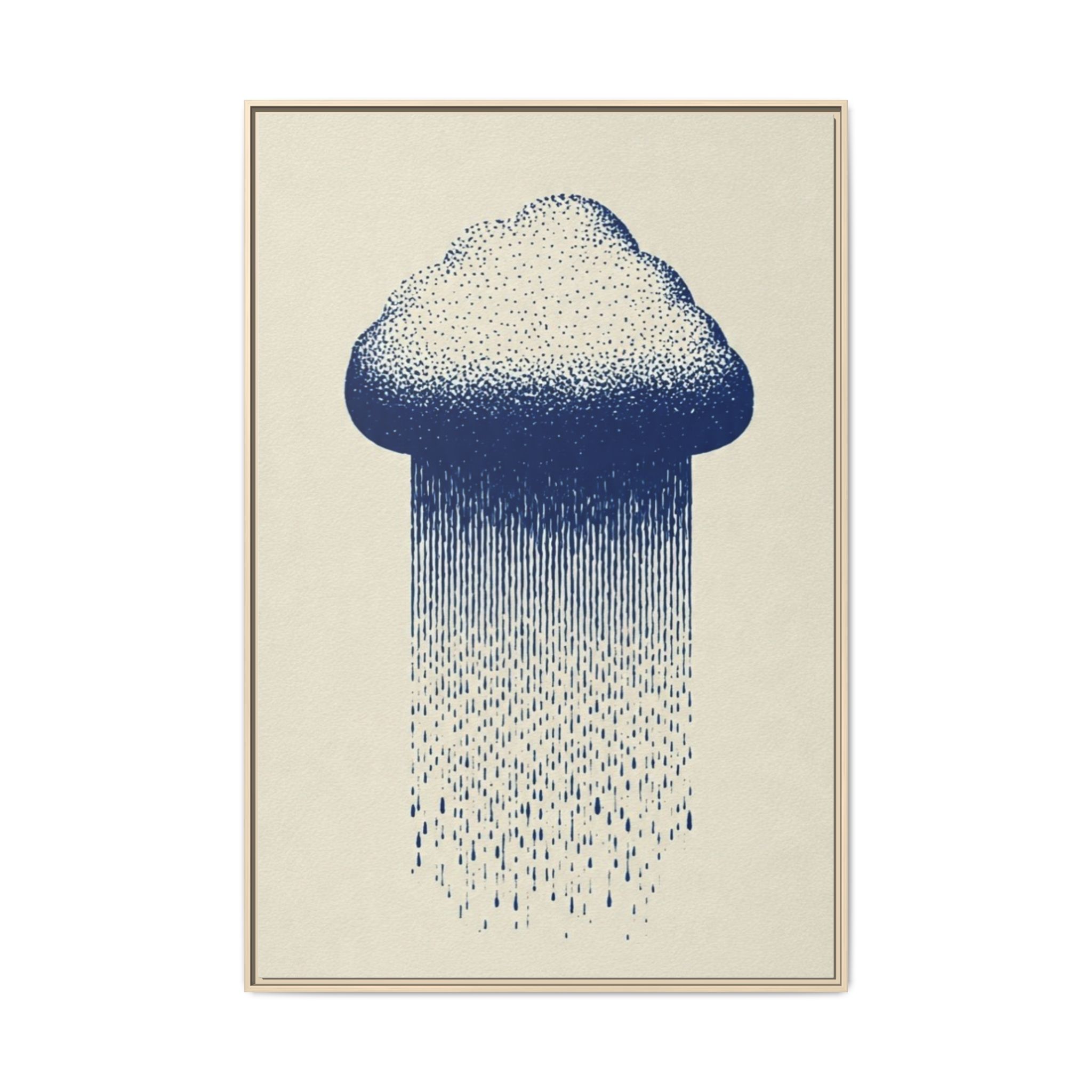 Framed Canvas Wall Art — Blue Rain Cloud Minimalist Print - Image 61