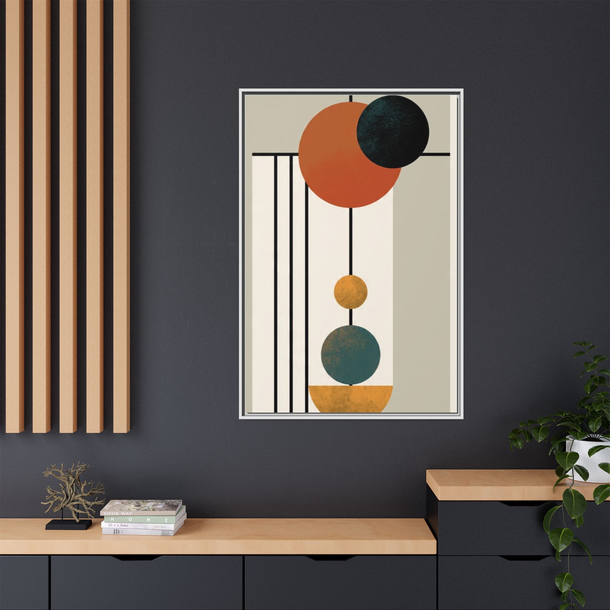 Abstract Geometric Wall Art Print — Matte Framed Canvas - Image 104