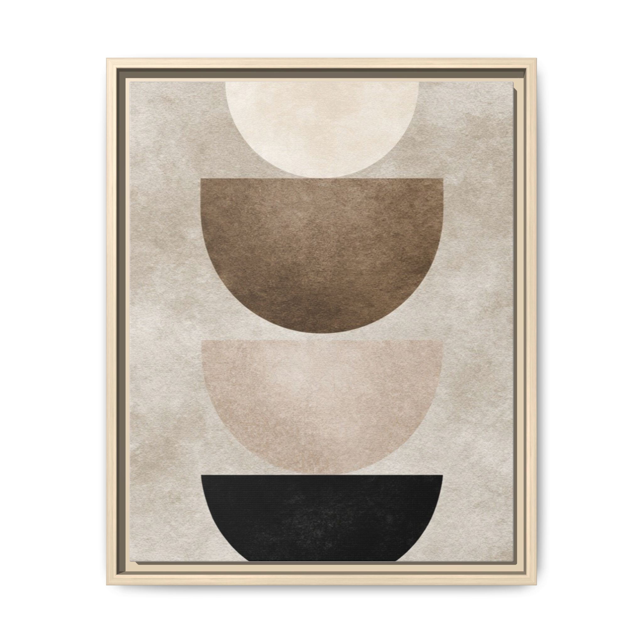 Abstract Neutral Geometric Canvas Print — Stacked Circles Framed Wall Art - Image 225