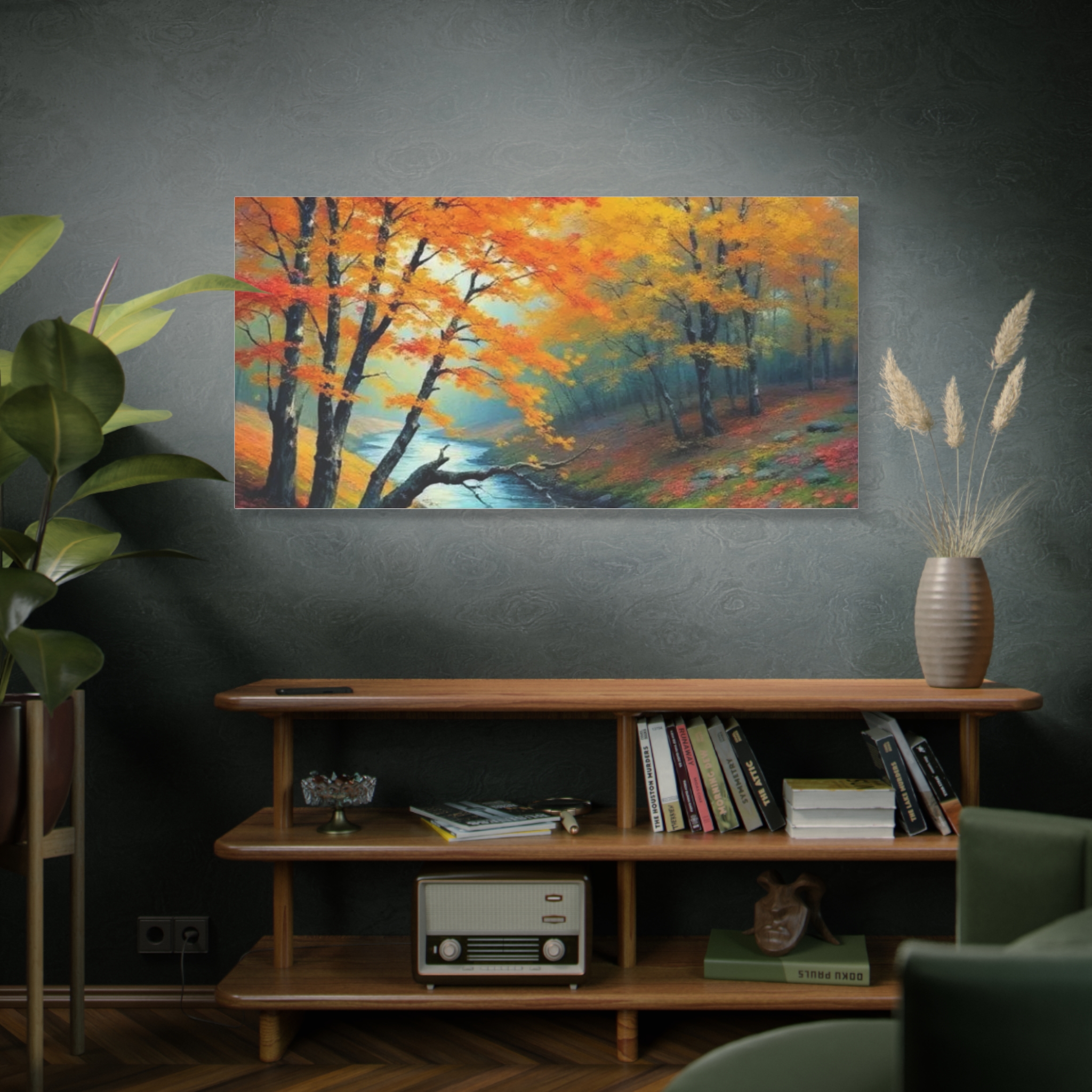 Autumn River Canvas Wall Art — Stretched Matte Fall Landscape - Image 10