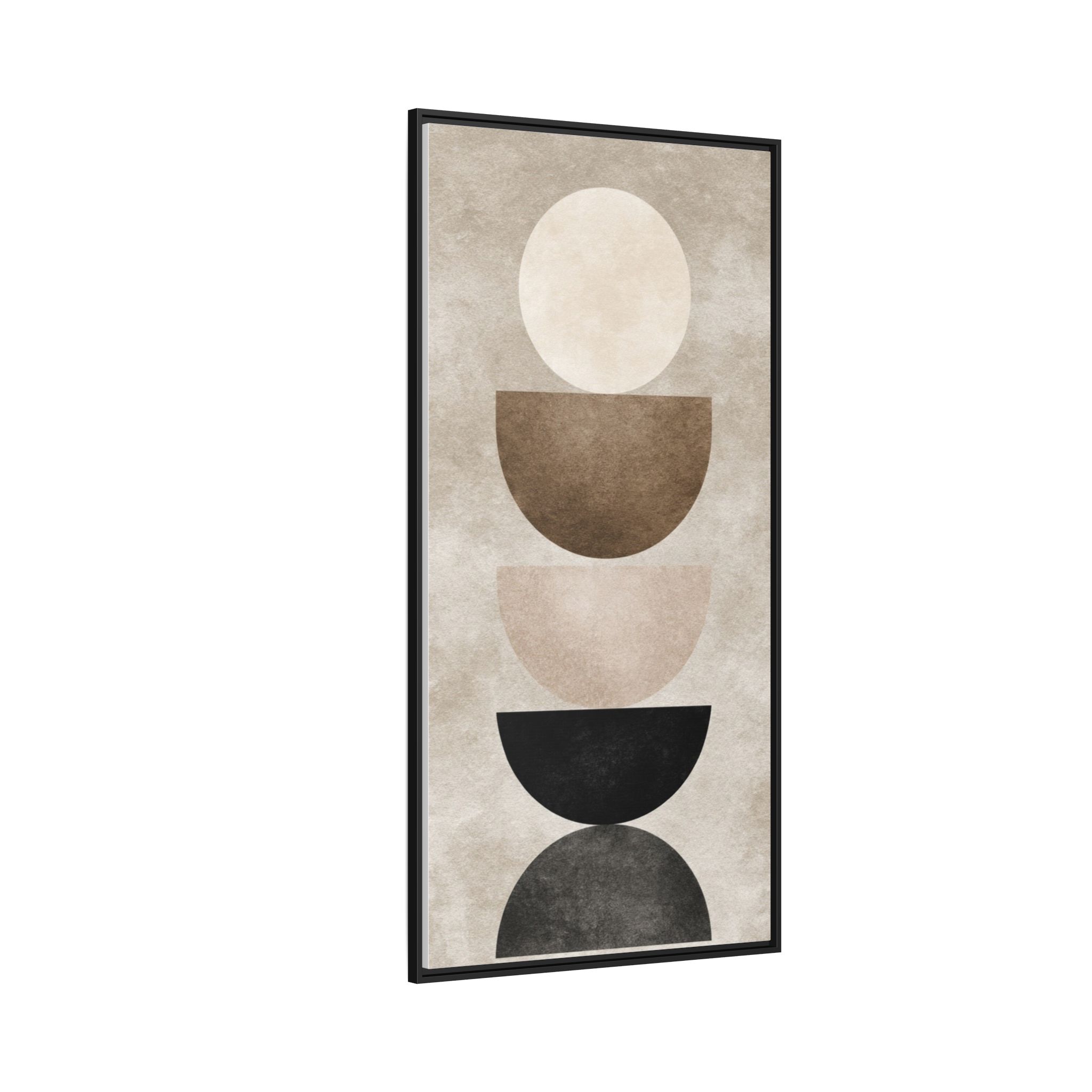 Abstract Neutral Geometric Canvas Print — Stacked Circles Framed Wall Art - Image 82