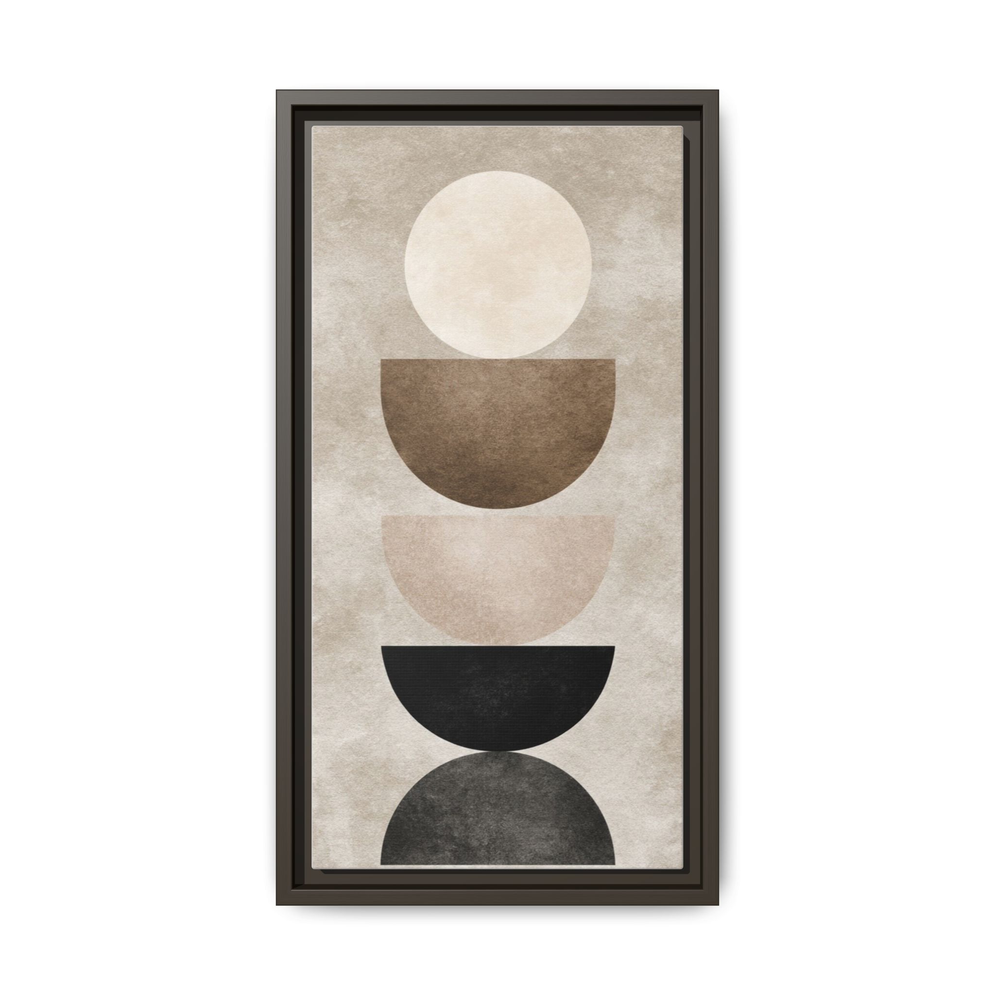 Abstract Neutral Geometric Canvas Print — Stacked Circles Framed Wall Art - Image 117