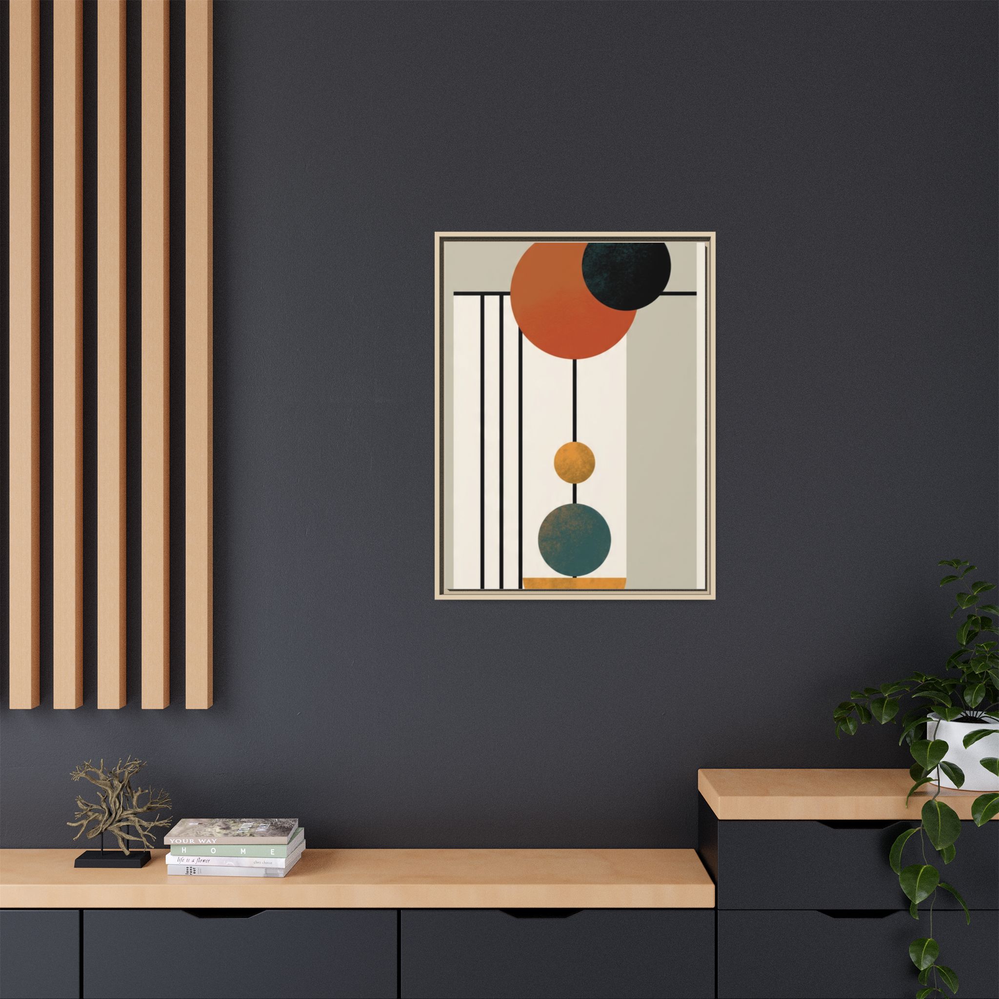 Abstract Geometric Wall Art Print — Matte Framed Canvas - Image 188