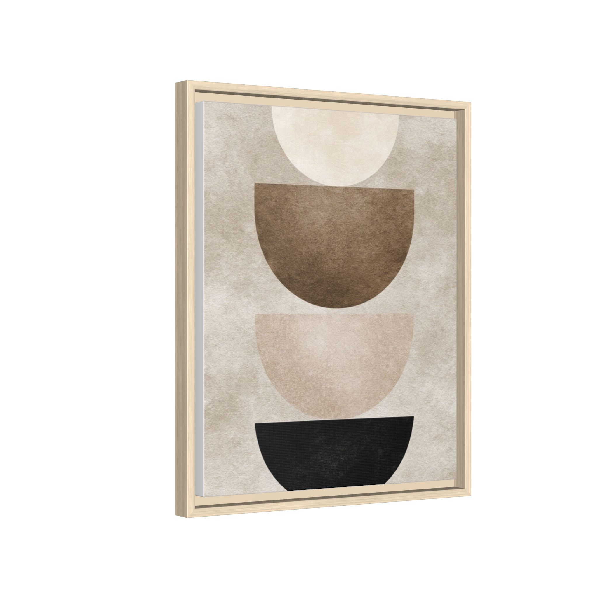 Abstract Neutral Geometric Canvas Print — Stacked Circles Framed Wall Art - Image 226