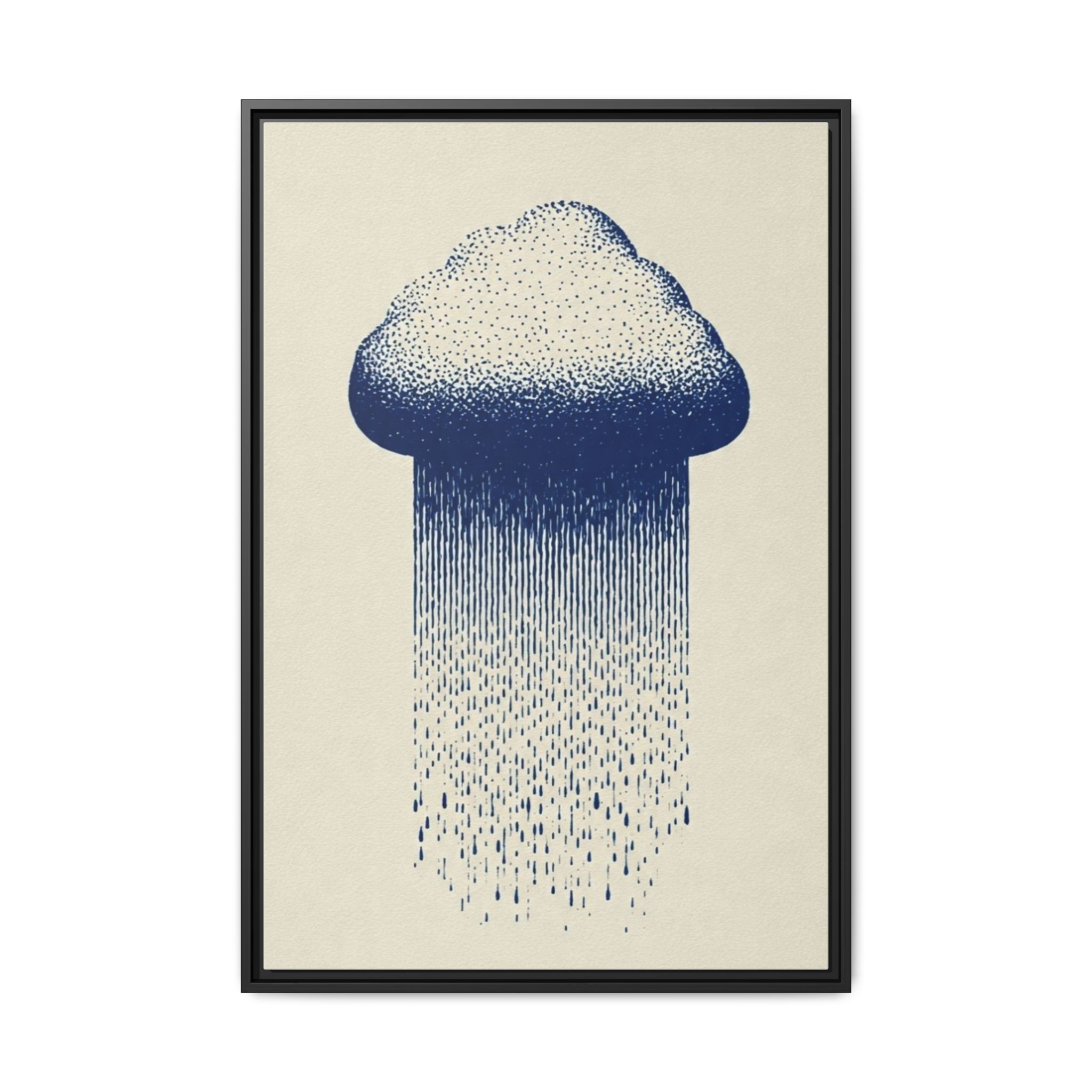 Framed Canvas Wall Art — Blue Rain Cloud Minimalist Print - Image 241