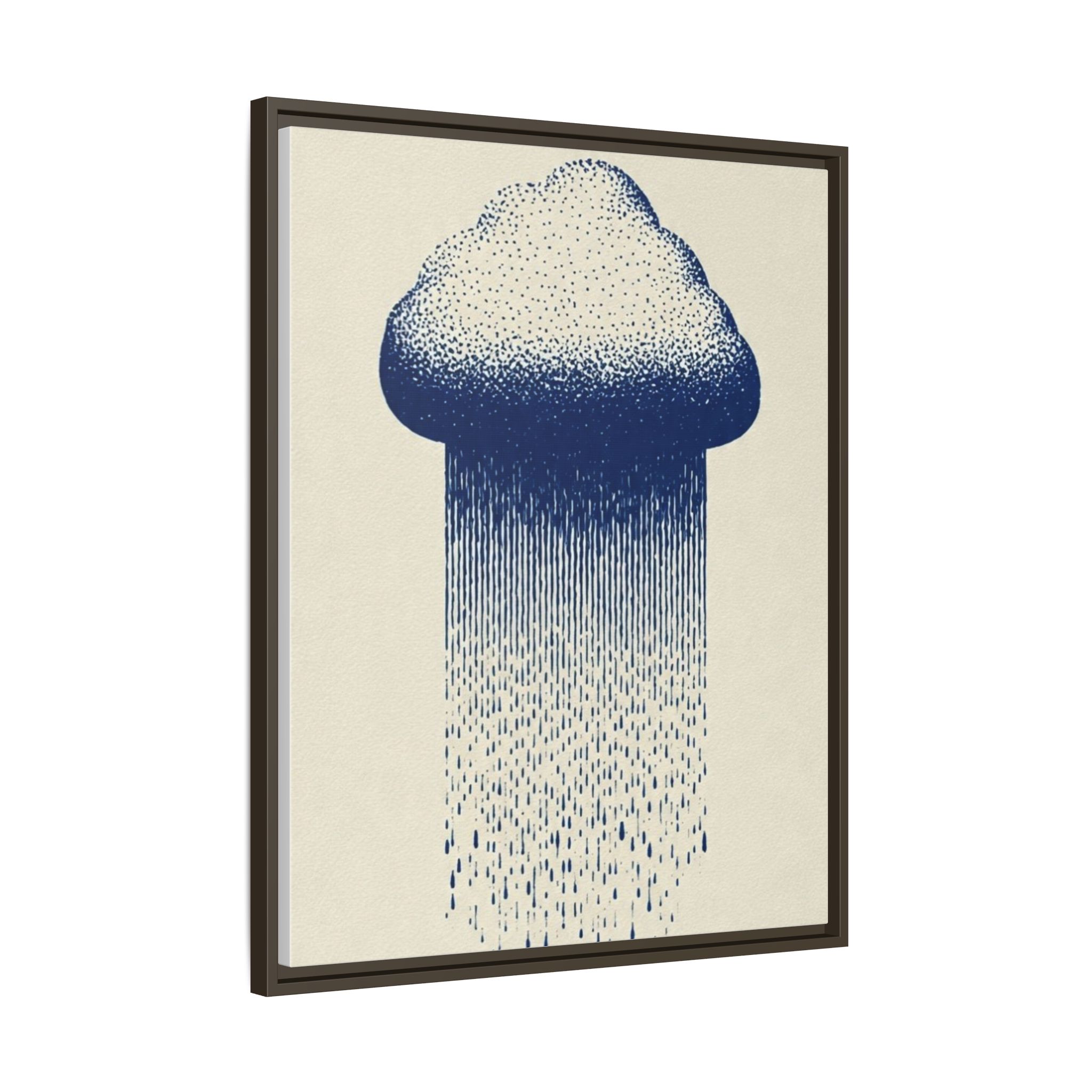 Framed Canvas Wall Art — Blue Rain Cloud Minimalist Print - Image 190