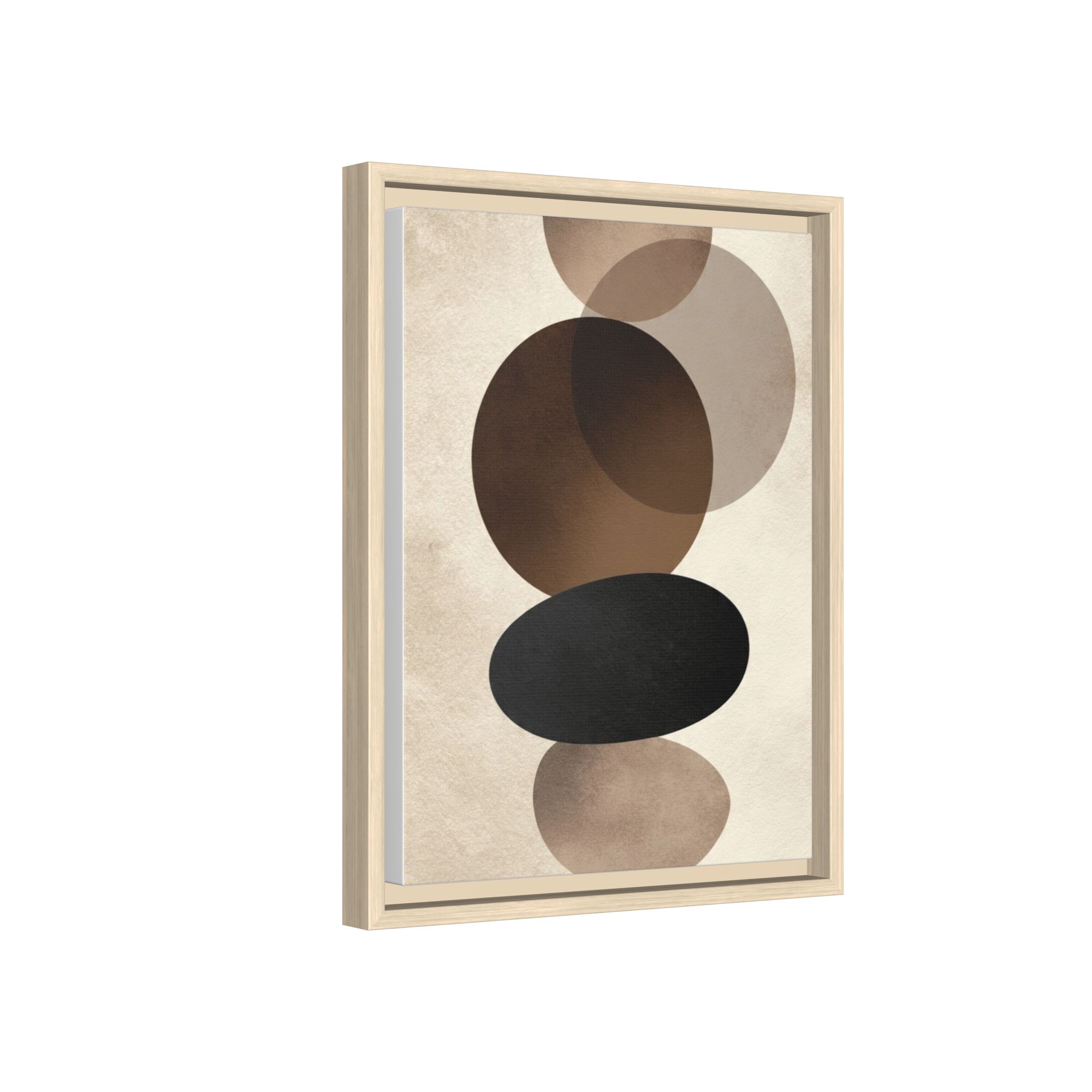 Framed Abstract Circles Matte Canvas Print — Neutral Mid-Century Wall Art - Image 78