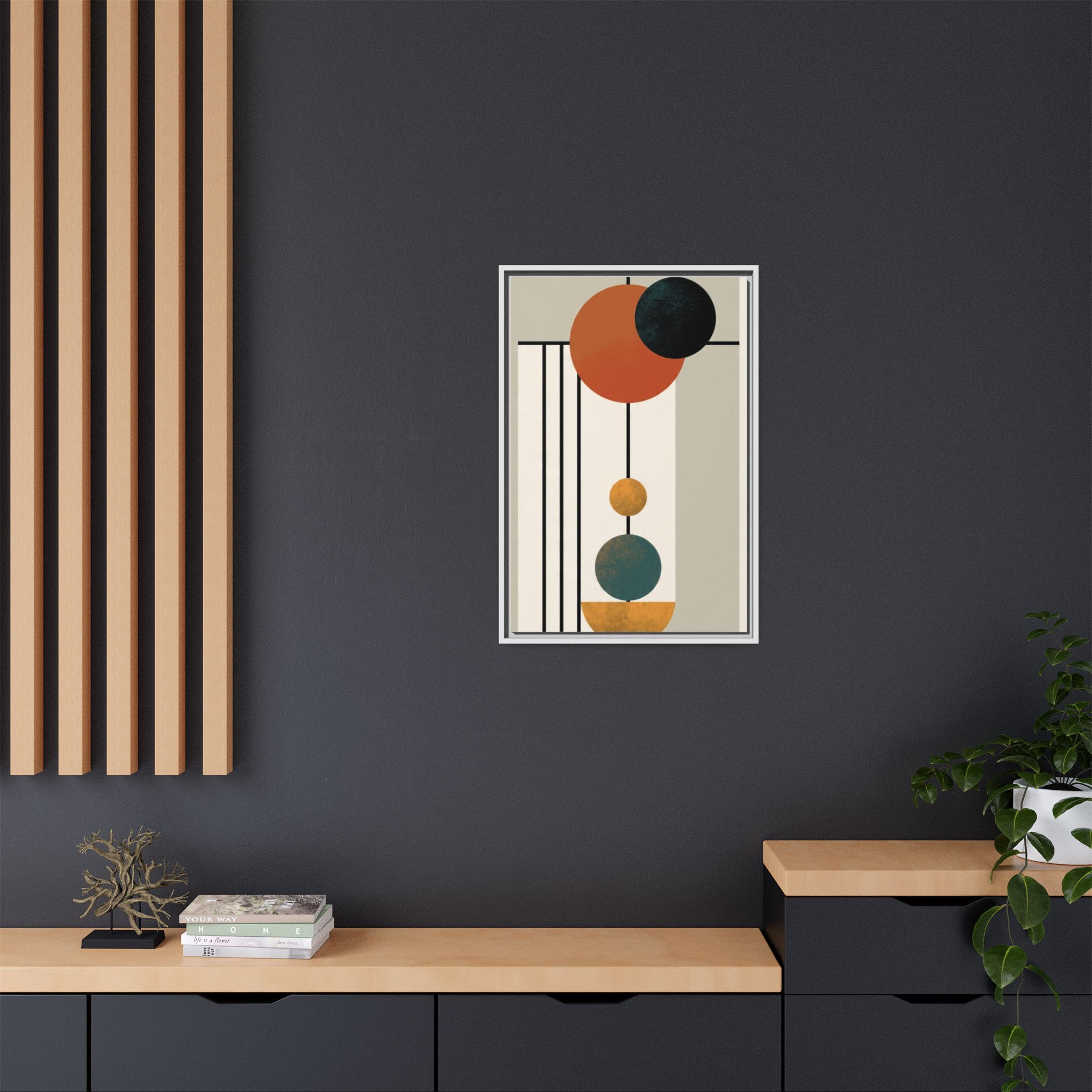Abstract Geometric Wall Art Print — Matte Framed Canvas - Image 140