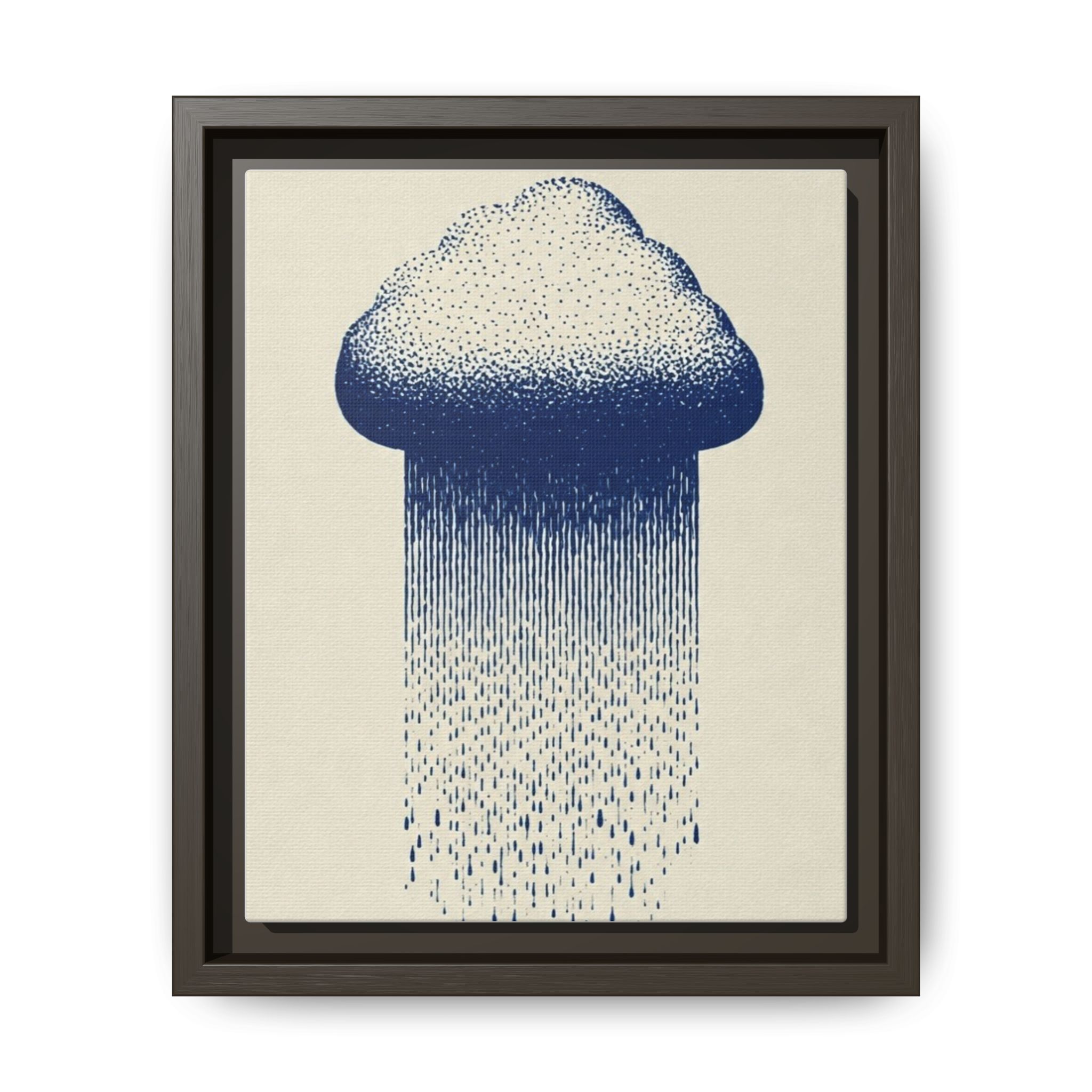 Framed Canvas Wall Art — Blue Rain Cloud Minimalist Print - Image 157