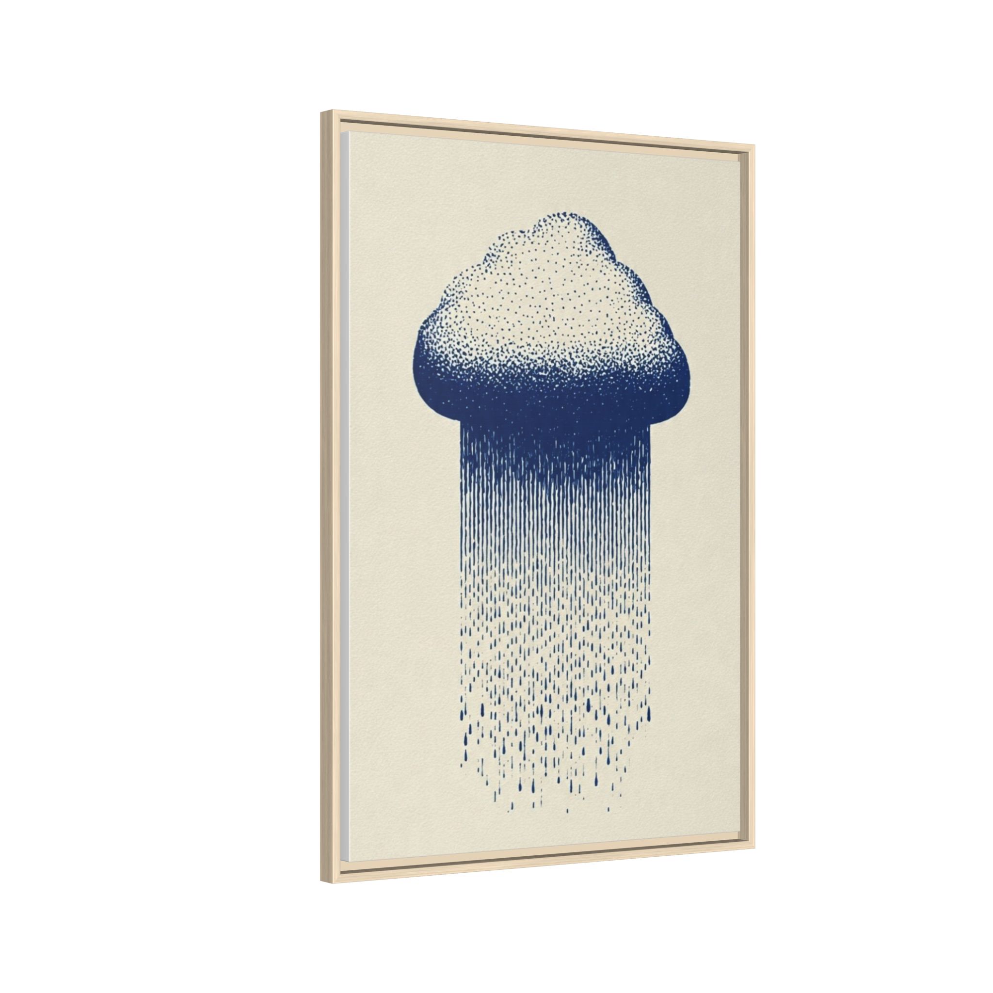 Framed Canvas Wall Art — Blue Rain Cloud Minimalist Print - Image 246