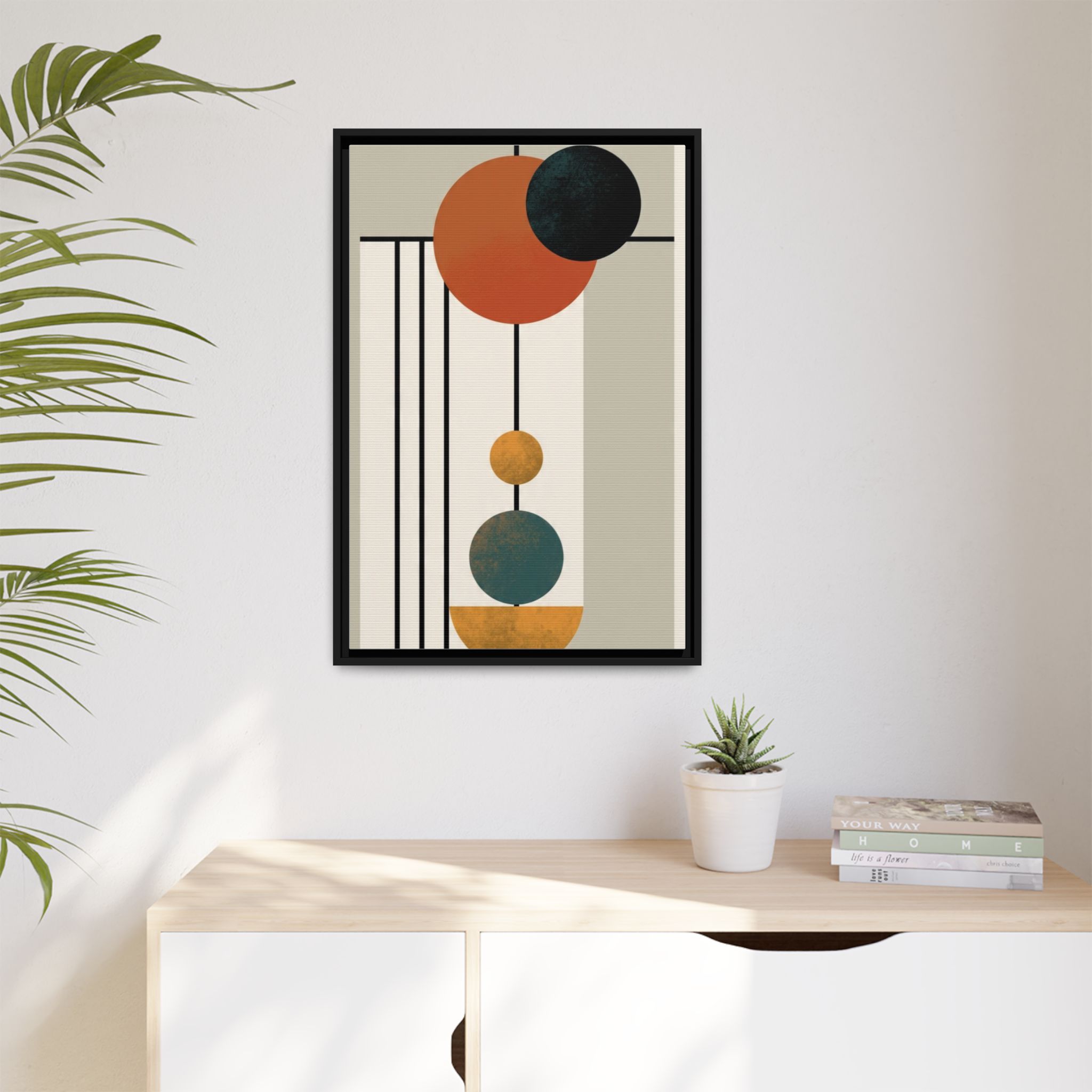 Abstract Geometric Wall Art Print — Matte Framed Canvas - Image 131