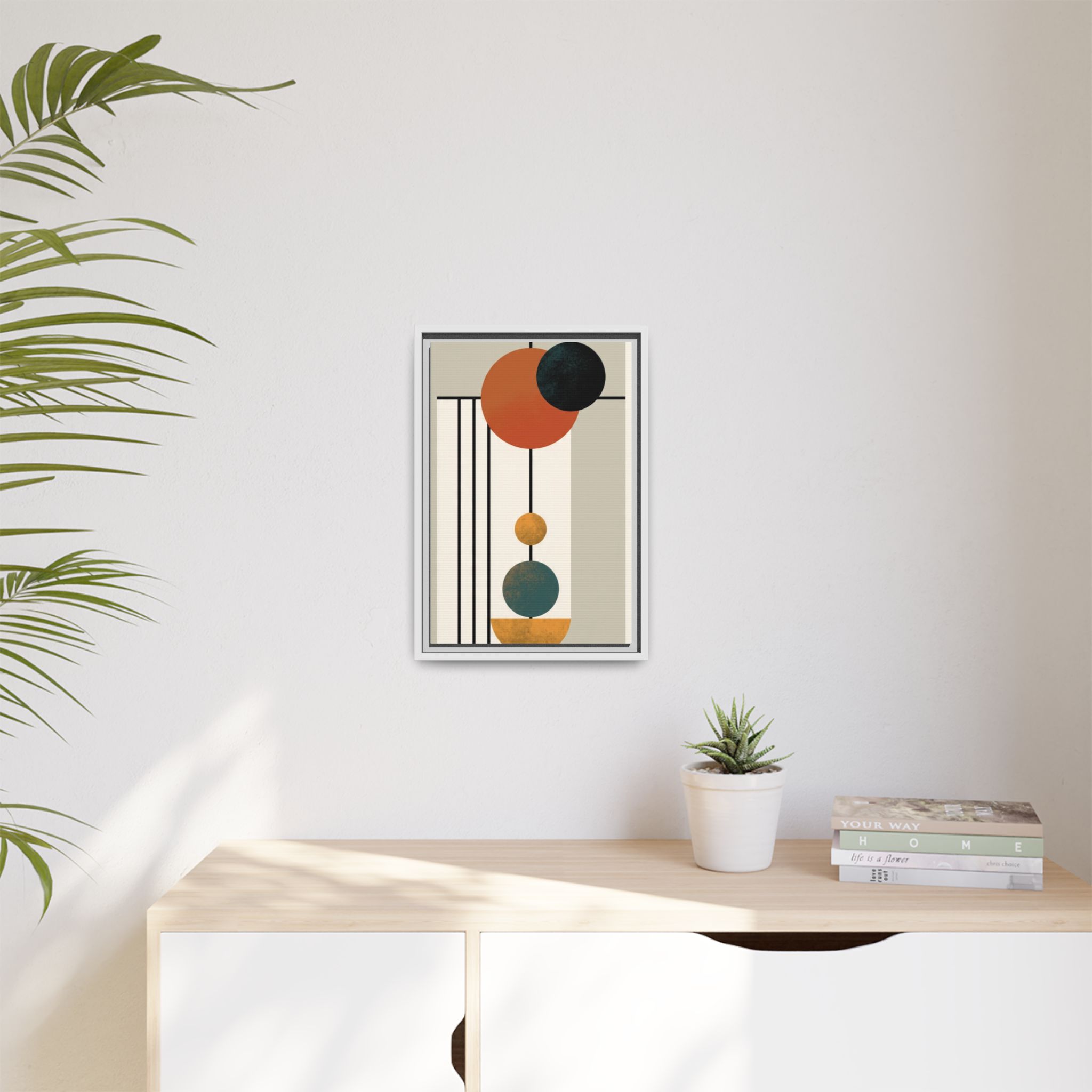 Abstract Geometric Wall Art Print — Matte Framed Canvas - Image 123