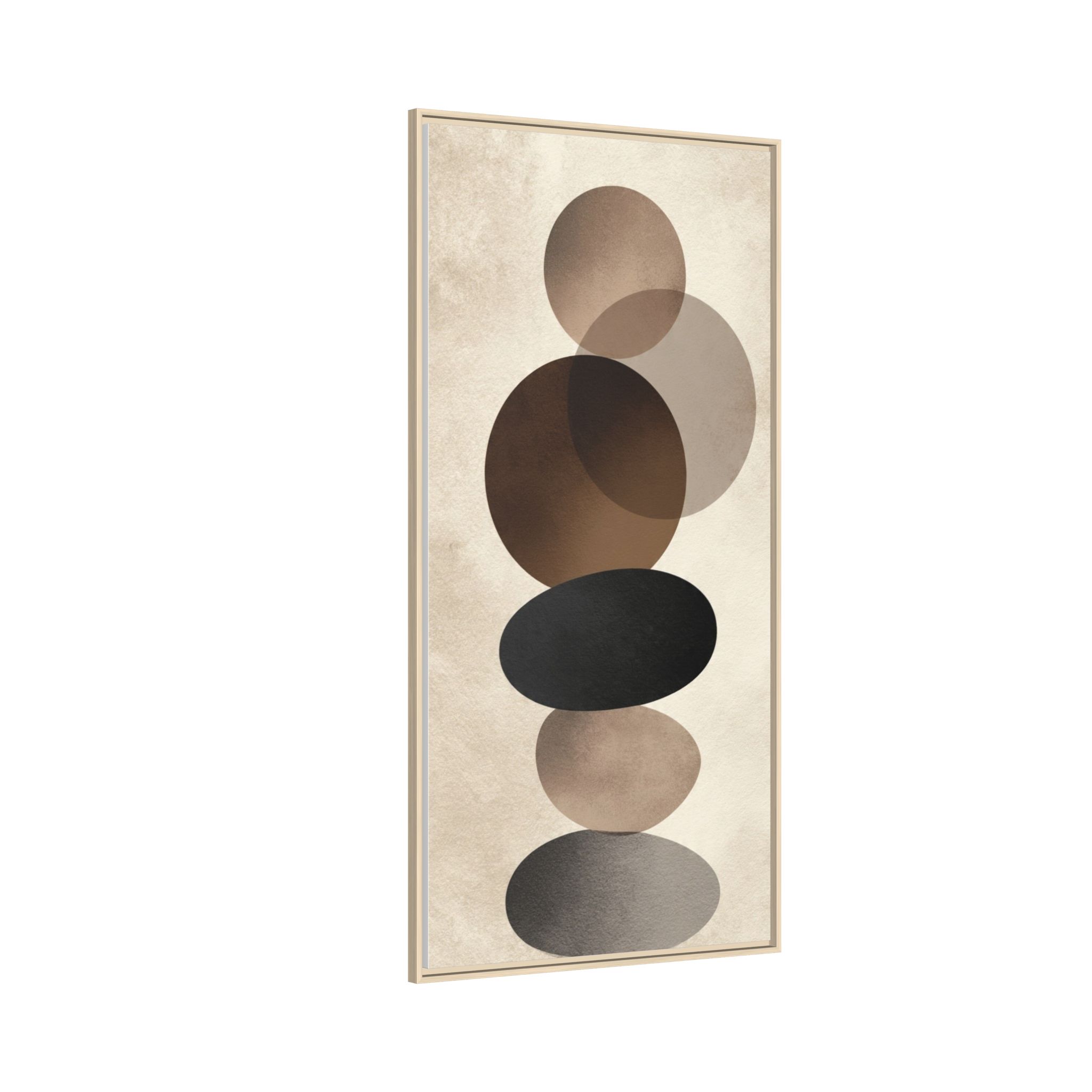 Framed Abstract Circles Matte Canvas Print — Neutral Mid-Century Wall Art - Image 46