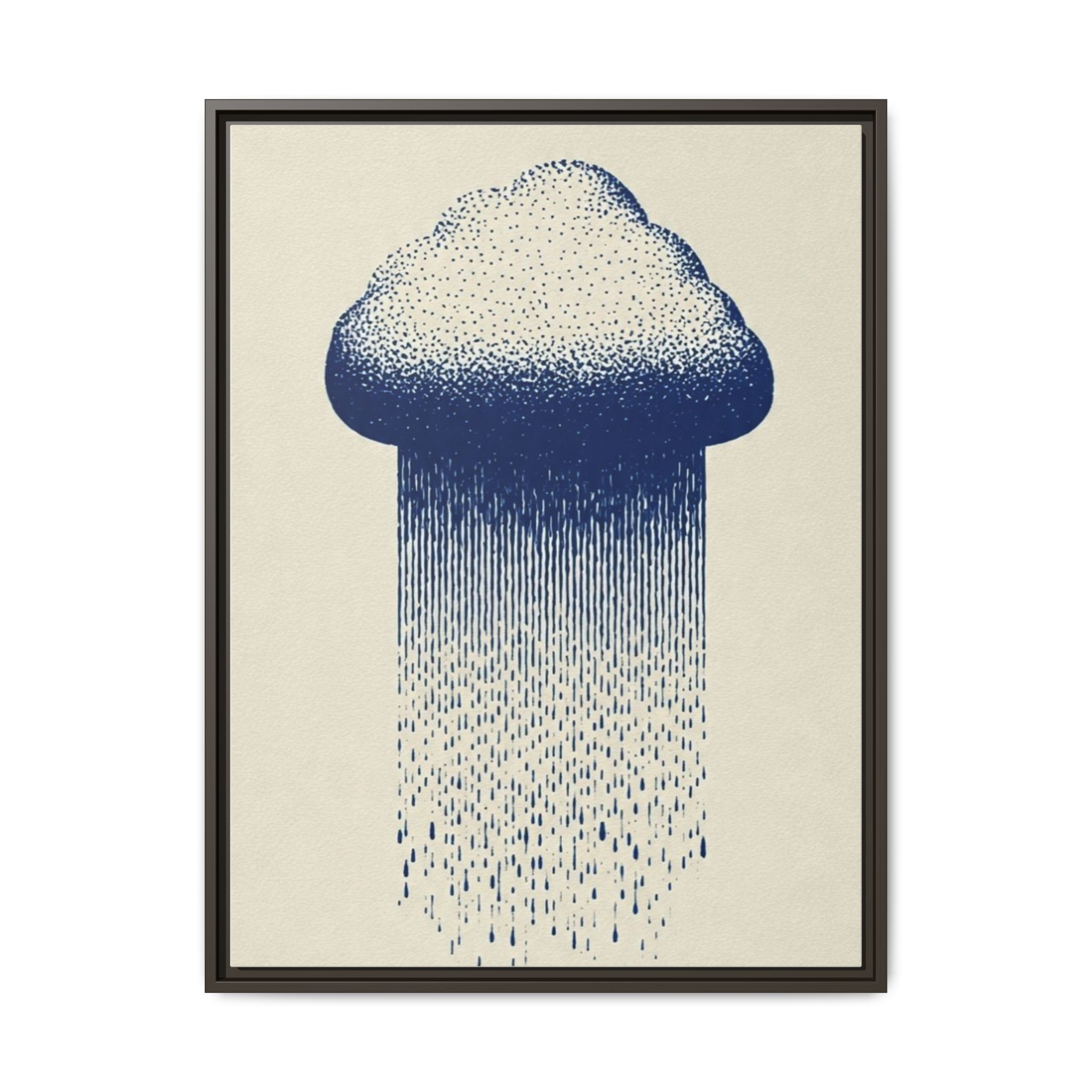 Framed Canvas Wall Art — Blue Rain Cloud Minimalist Print - Image 197