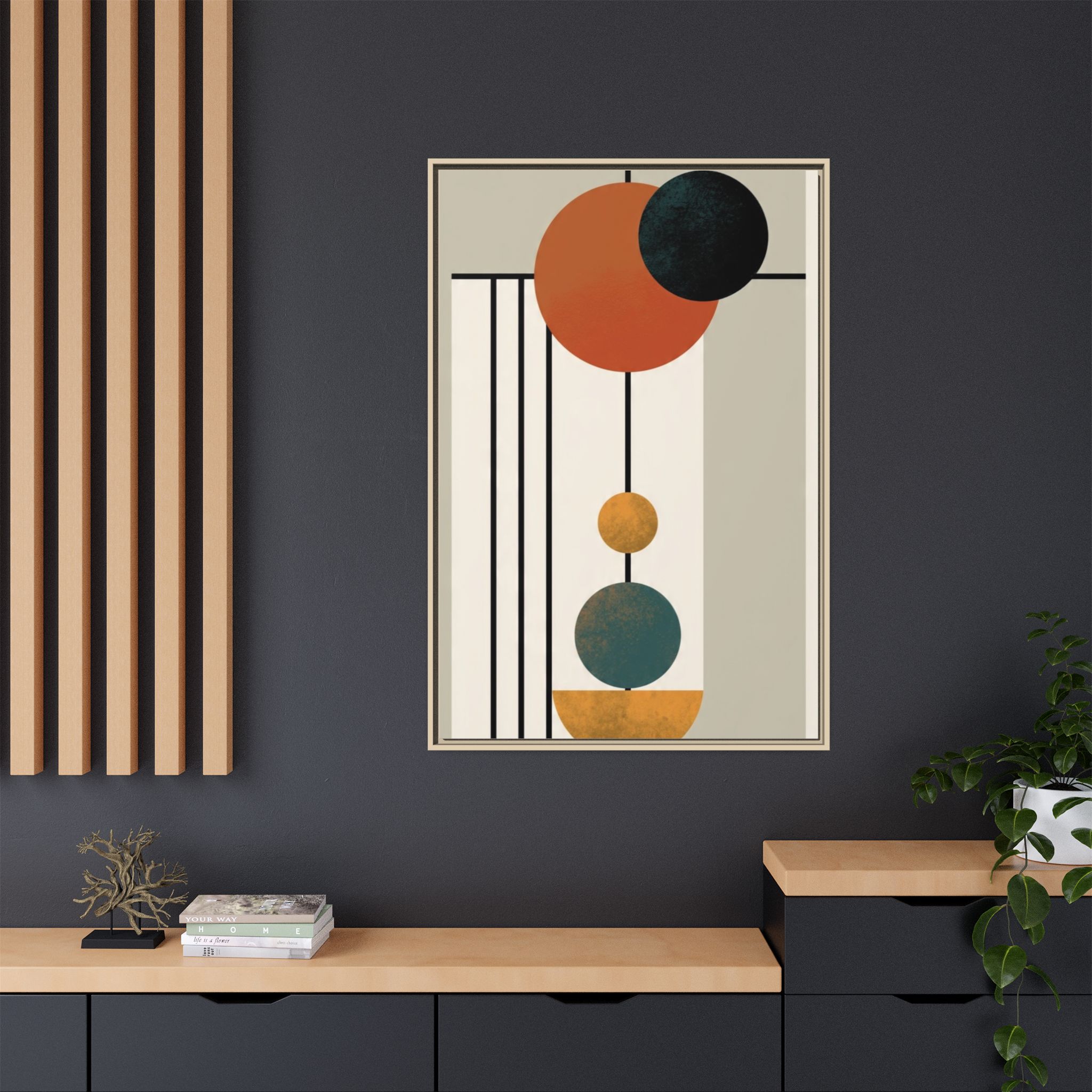 Abstract Geometric Wall Art Print — Matte Framed Canvas - Image 108
