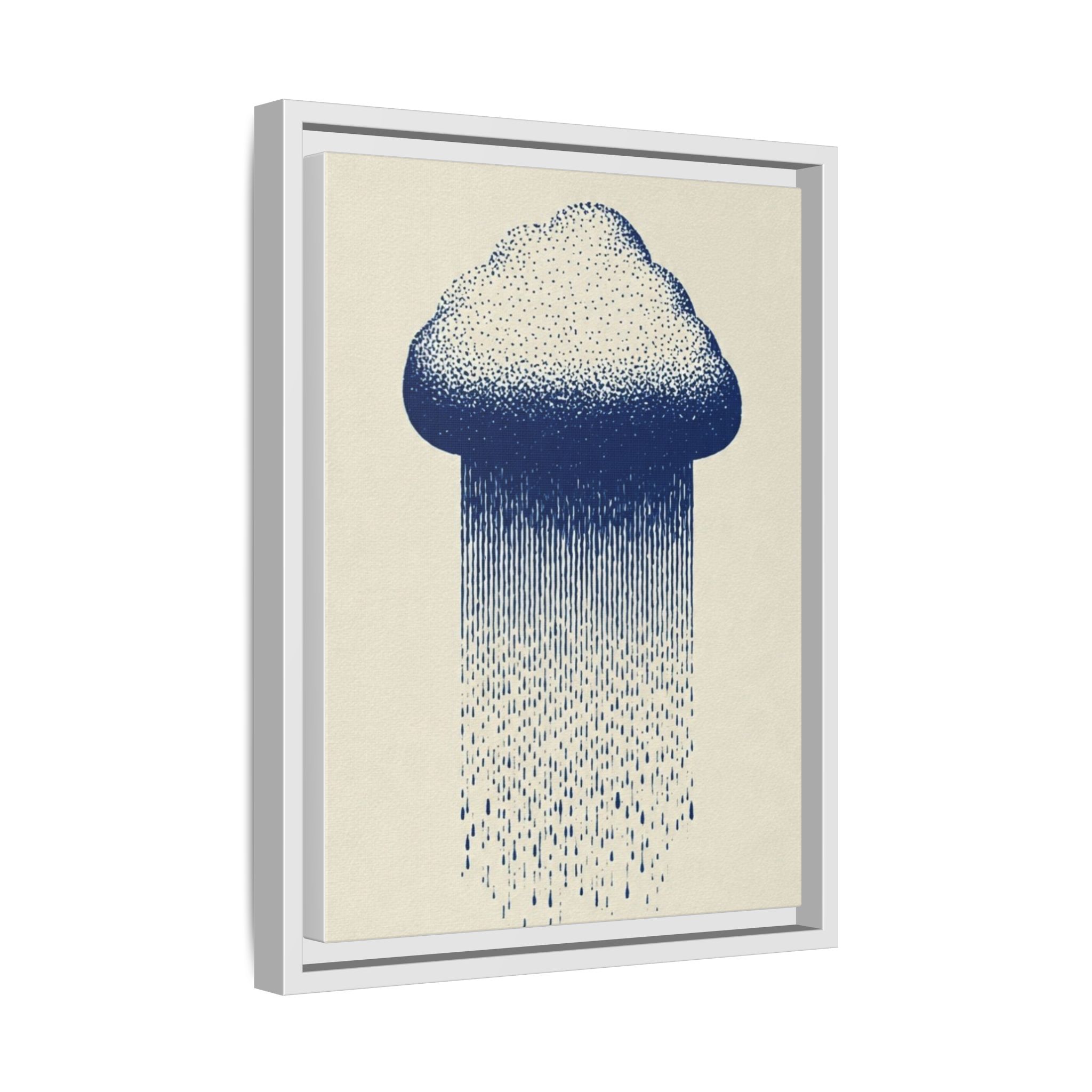 Framed Canvas Wall Art — Blue Rain Cloud Minimalist Print - Image 66