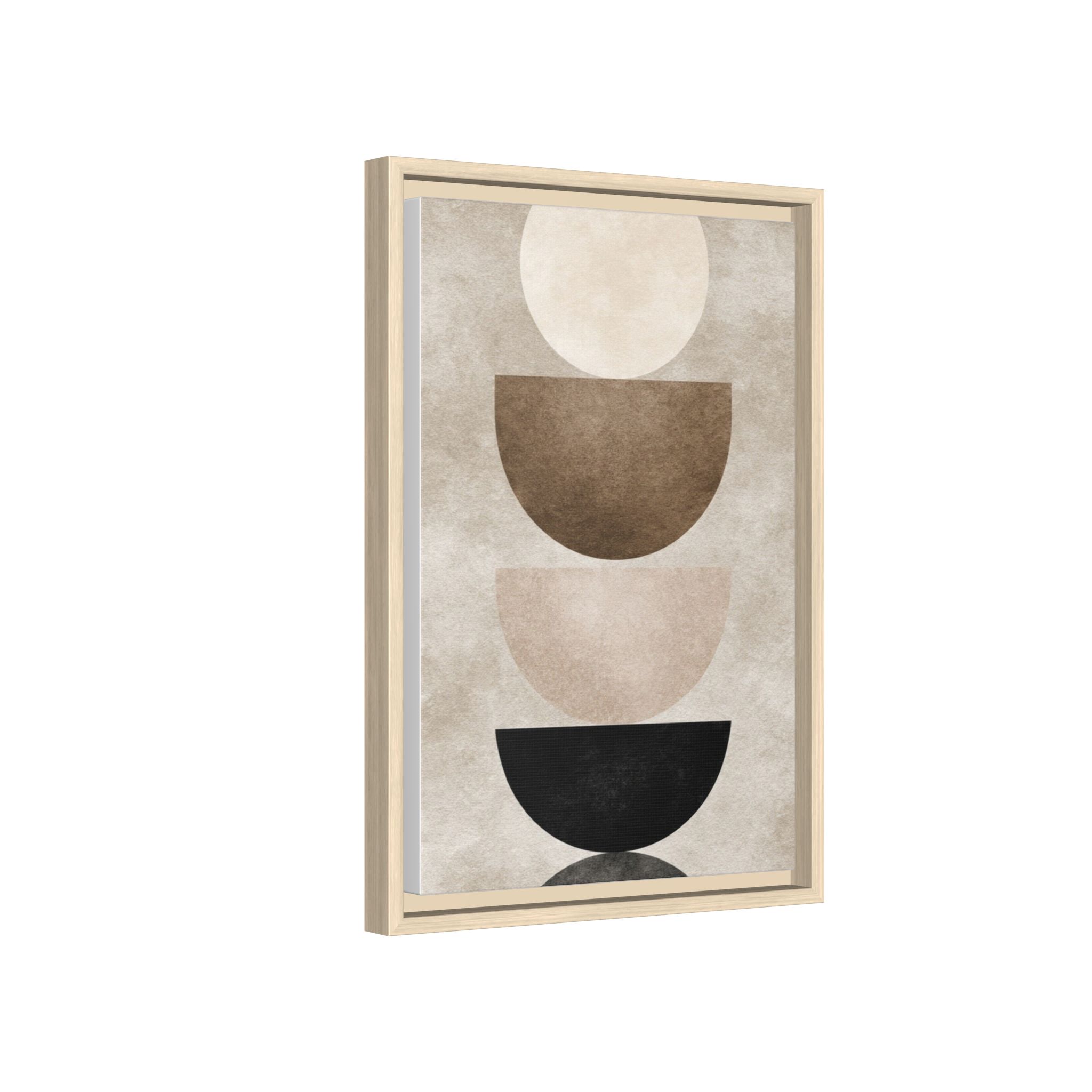 Abstract Neutral Geometric Canvas Print — Stacked Circles Framed Wall Art - Image 166