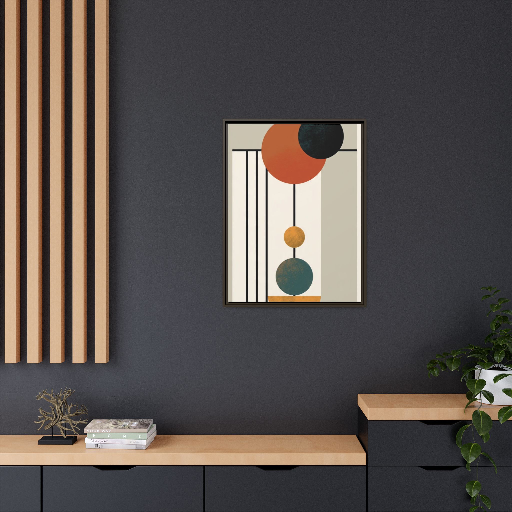 Abstract Geometric Wall Art Print — Matte Framed Canvas - Image 184