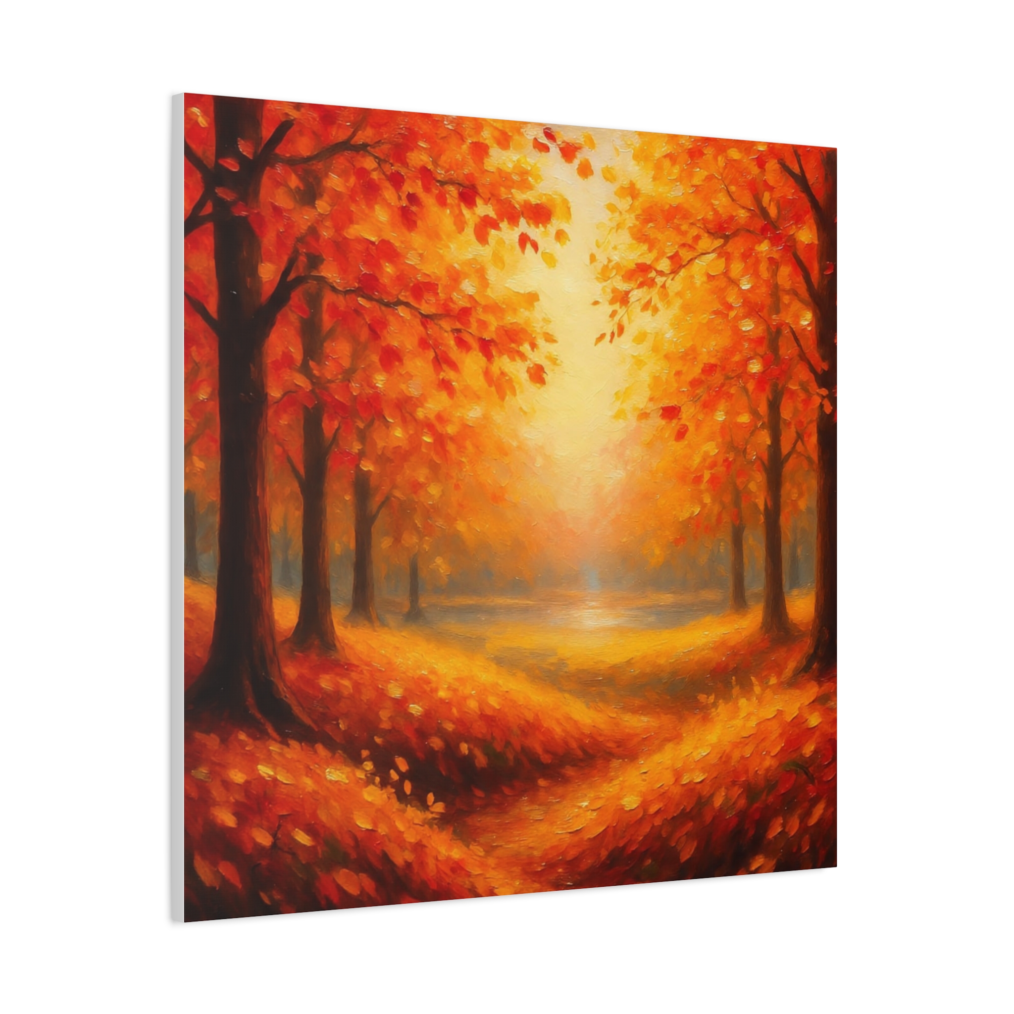 Autumn Forest Canvas Wall Art — Golden Fall Trees Matte Stretched Canvas - Image 5